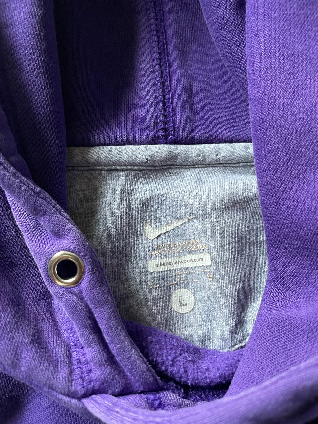 Y2k 2000s Nike Center Swoosh Purple Hoodie - L