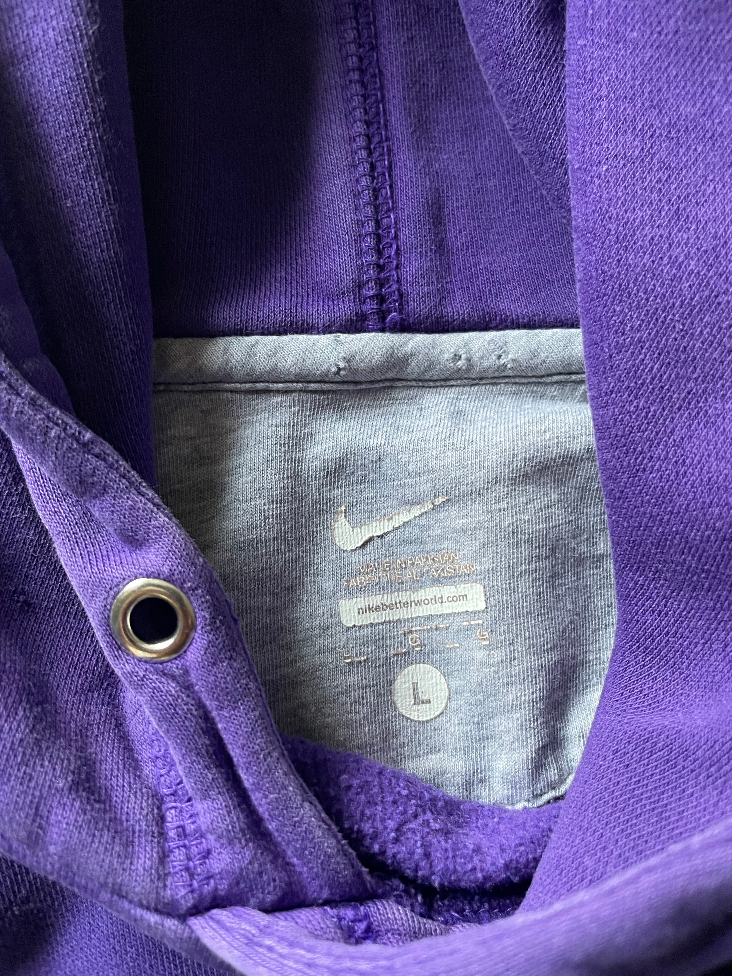 Y2k 2000s Nike Center Swoosh Purple Hoodie - L