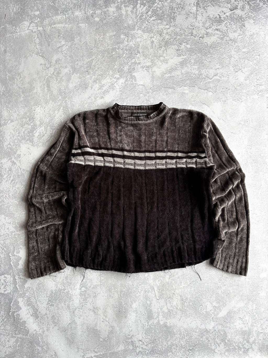Vintage Croft and Barrow Knit Striped Dark Tone Sweater - M