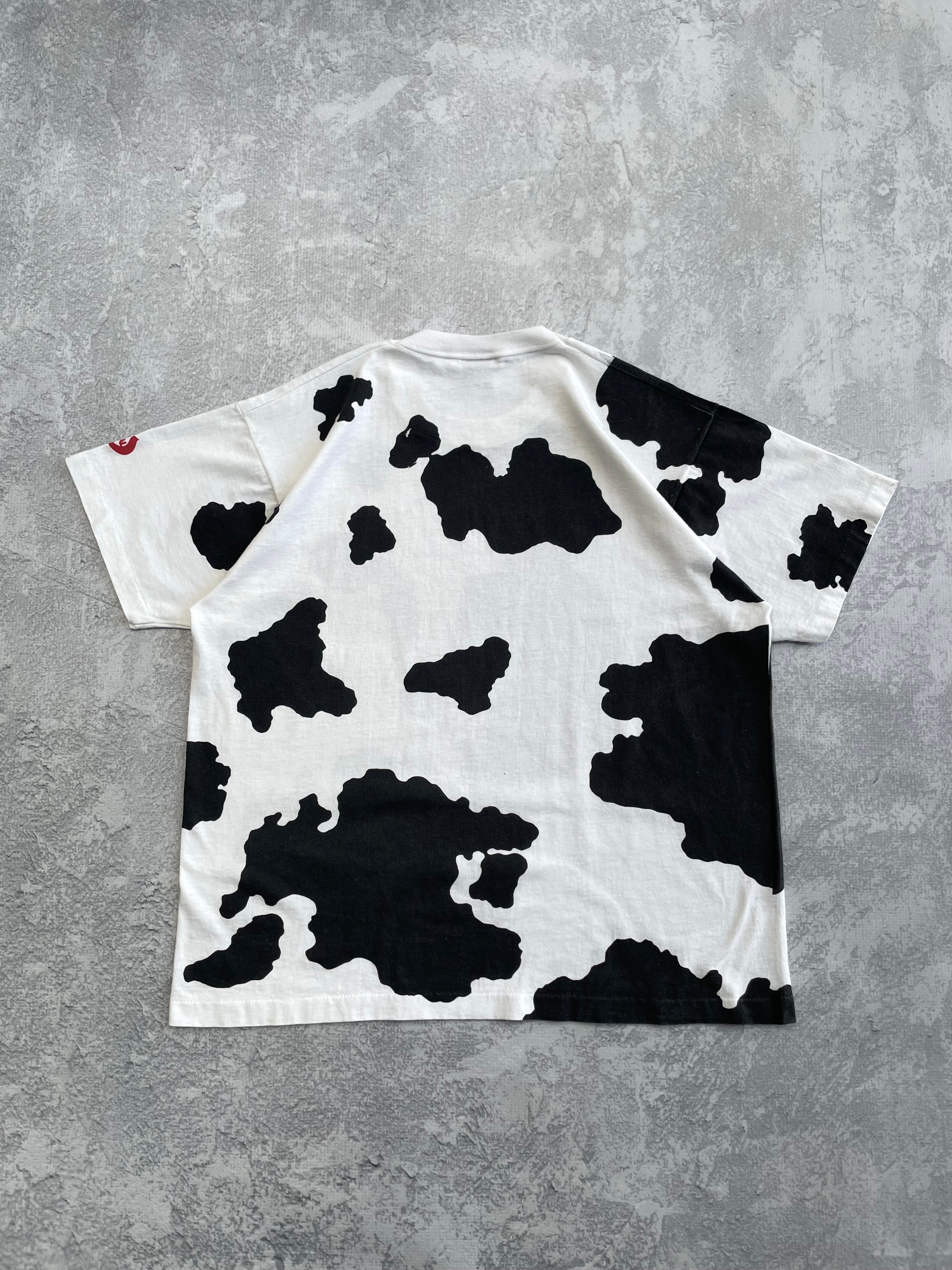 Vintage 90s Cow All Over Print Tee Shirt - XL