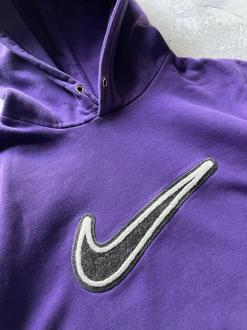 Y2k 2000s Nike Center Swoosh Purple Hoodie - L