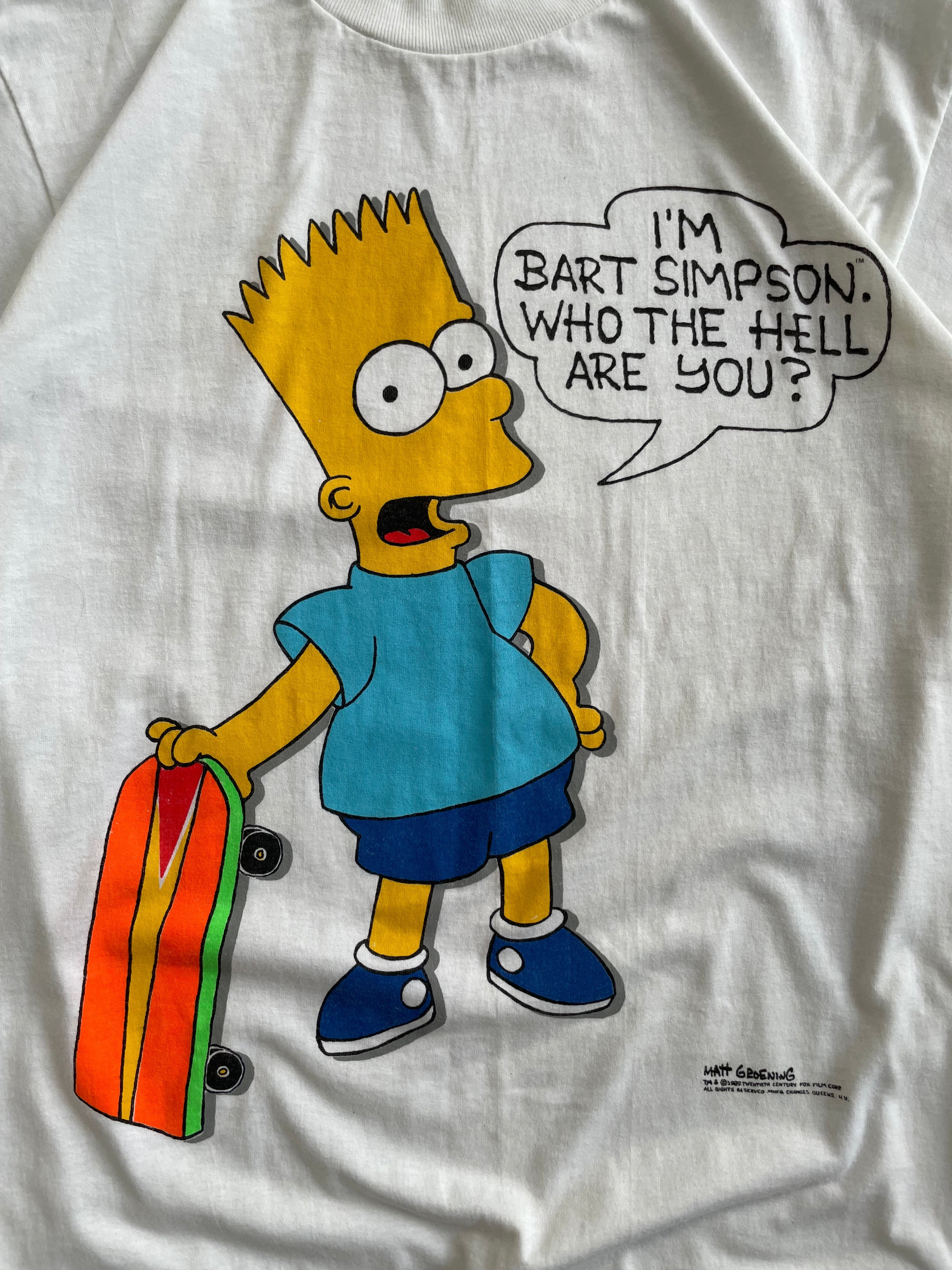 Vintage 80s Bart Simpsons Single Stitch Tee Shirt - L