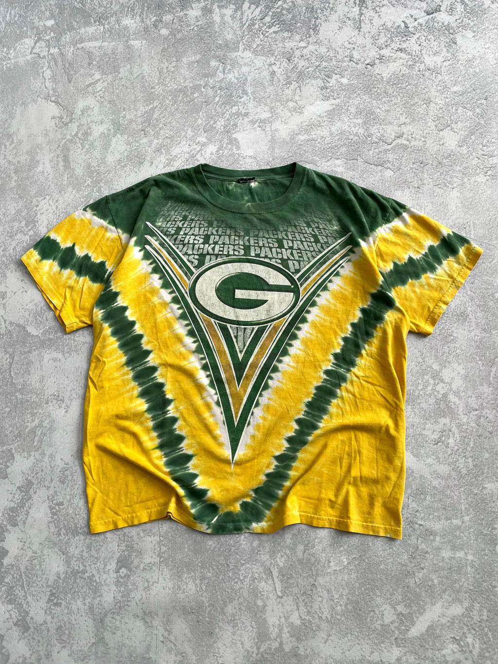 Vintage 2000s Green Bay Packers Tie Dye Tee Shirt - XL