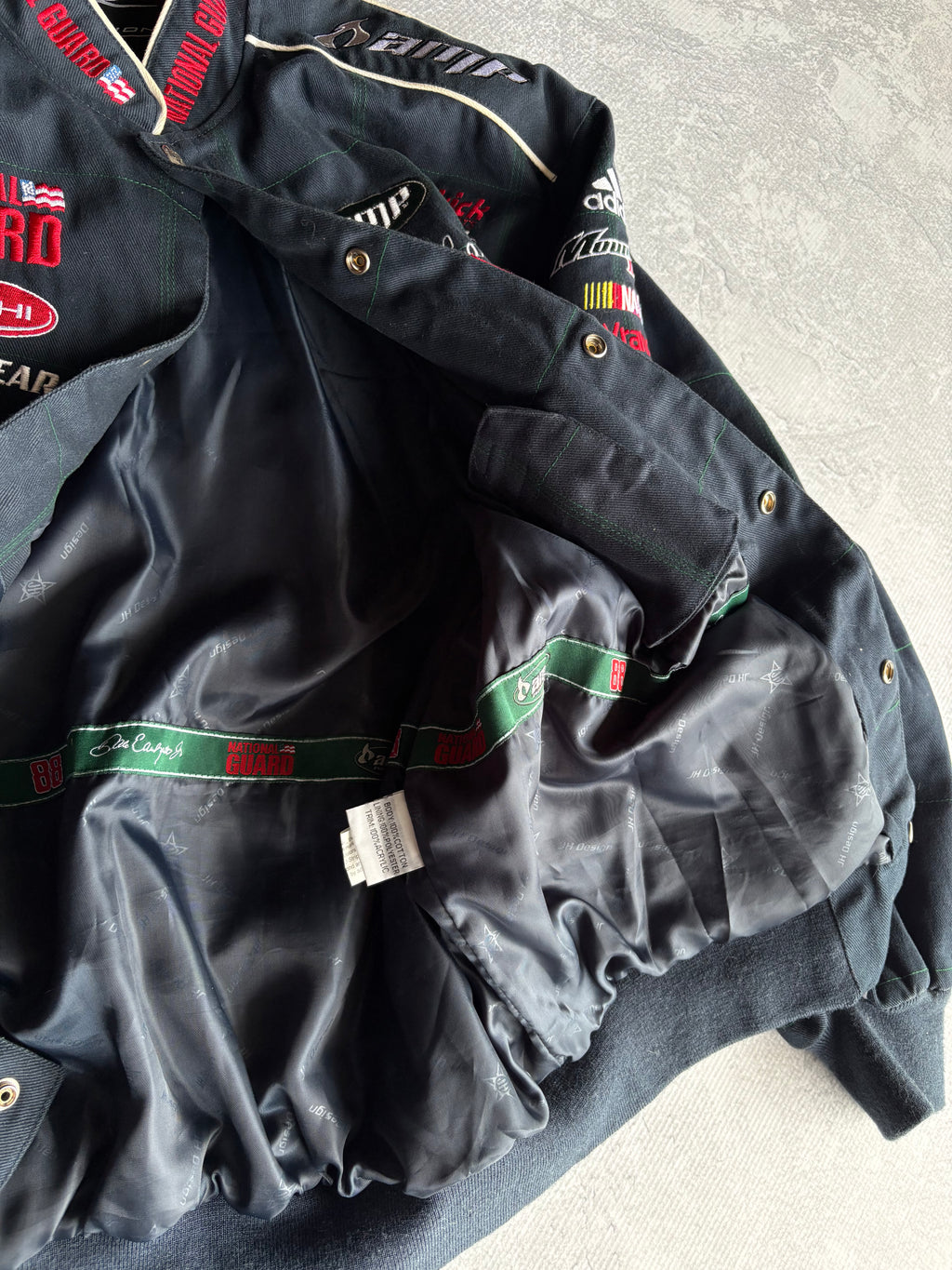 Vintage NASCAR Dale Earnhardt Jr. #88 National Guard Adidas AMP Energy Navy Racing Jacket - L