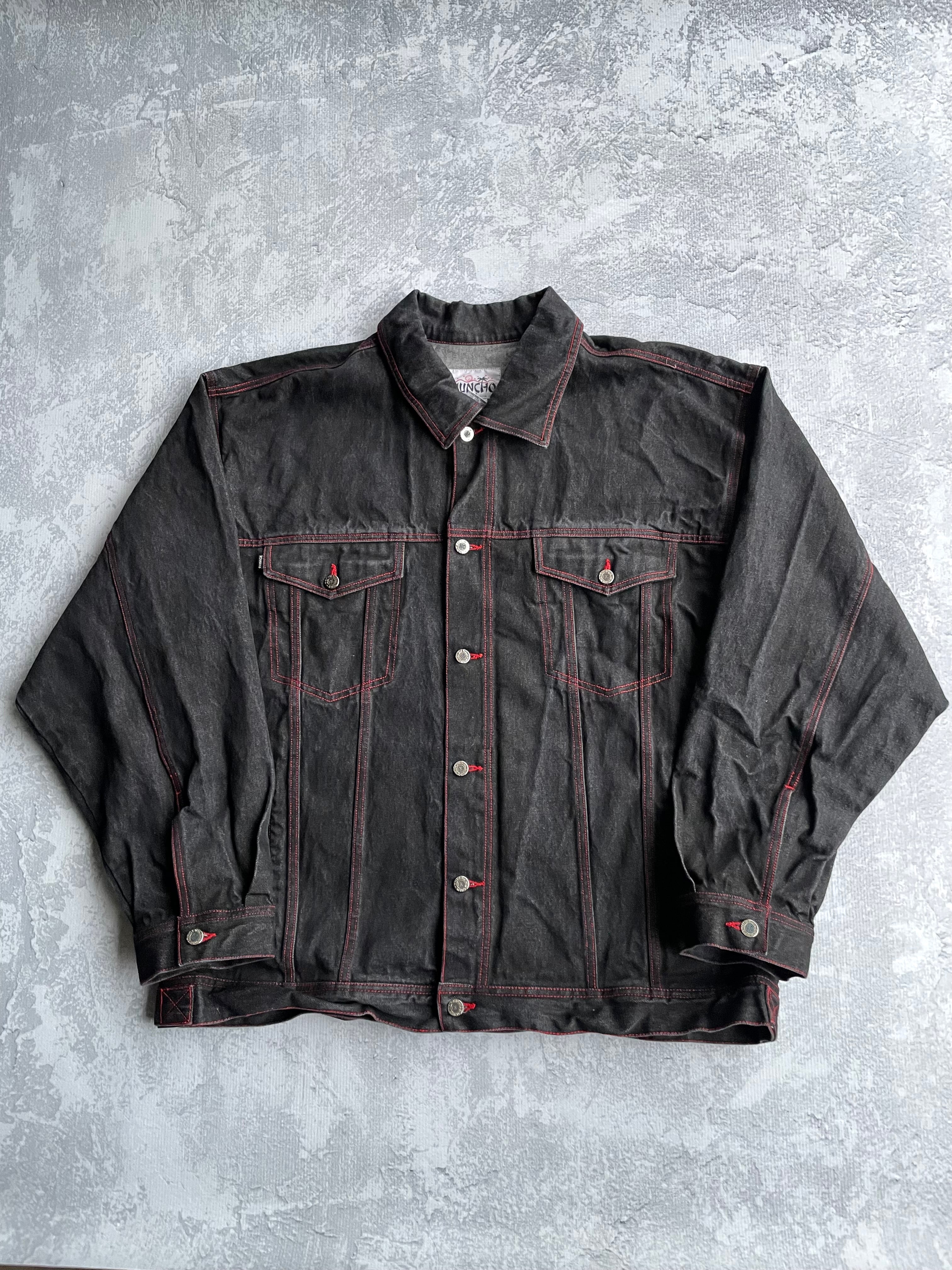 Vintage Huncho Hip Hop Embroidered Black Denim Jacket - 2XL