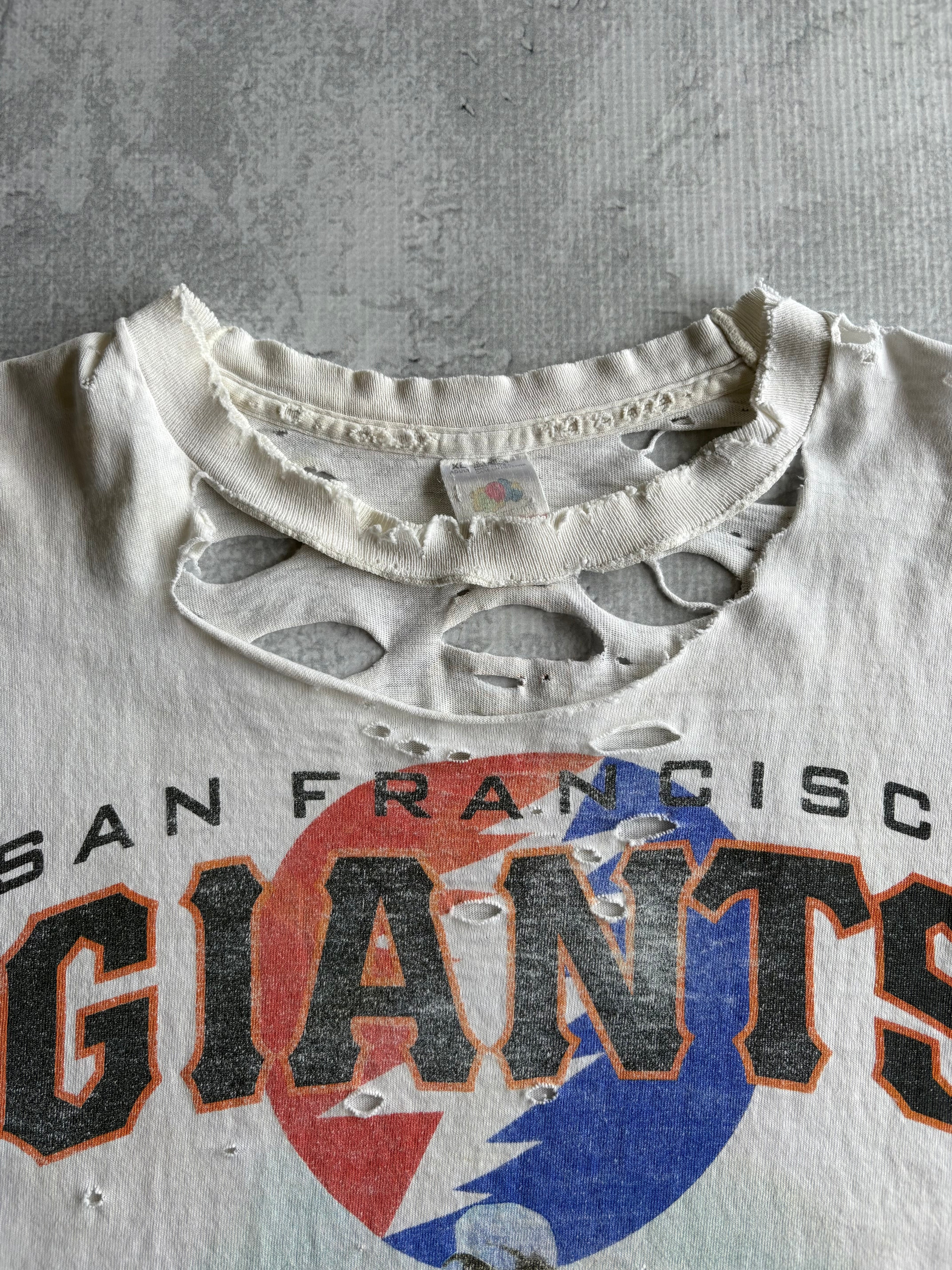 Vintage 90s San Francisco Giants Grateful Dead Thrashed Tee Shirt - XL