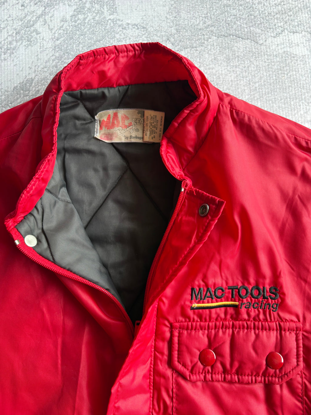 Vintage 90s MAC Racing Gear by Swingster Mac Tools Cropped Racing Jacket - L