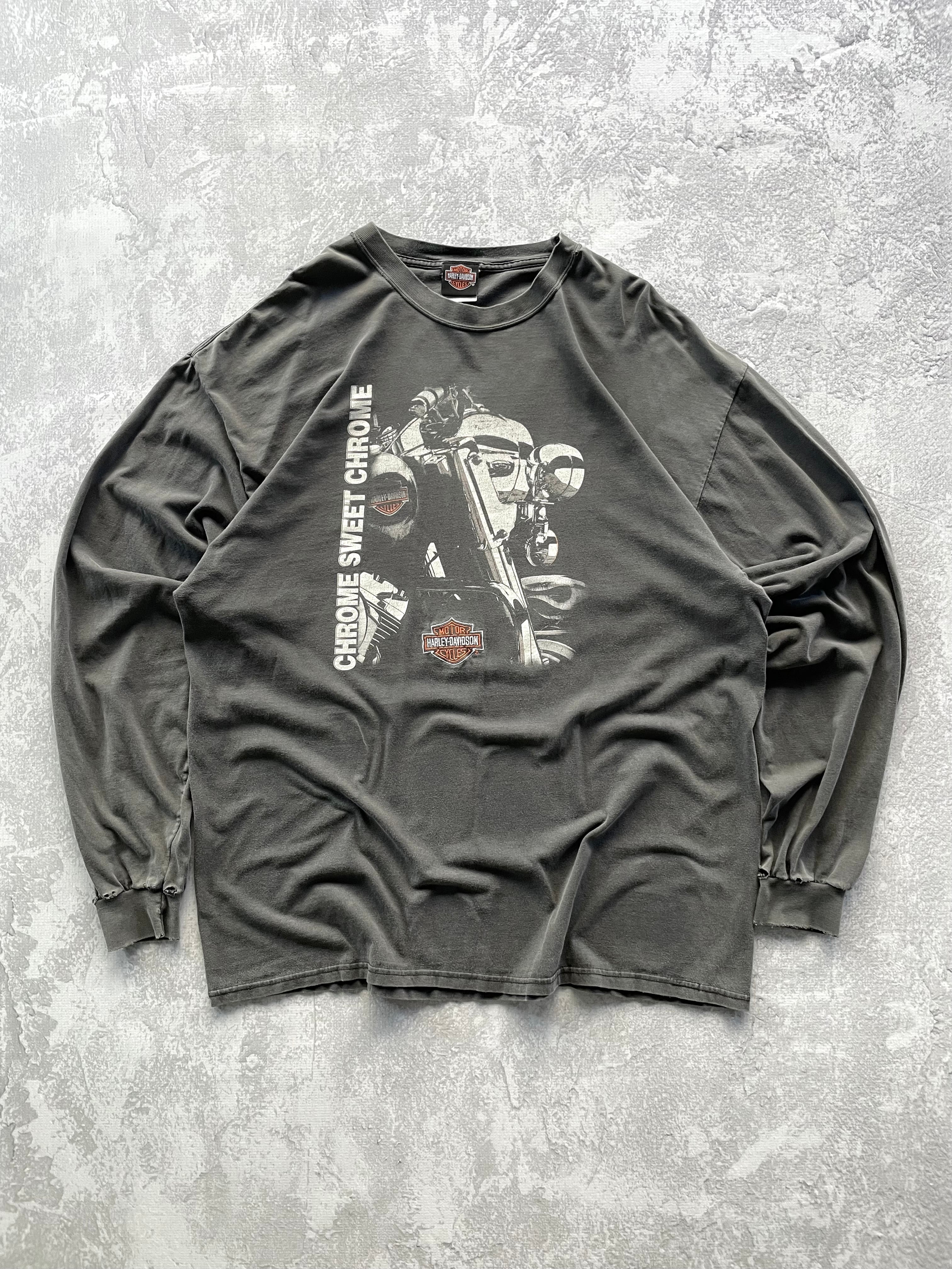 Vintage 90s Harley Davidson Chrome Sweet Chrome Long Sleeve Tee Shirt - 2XL