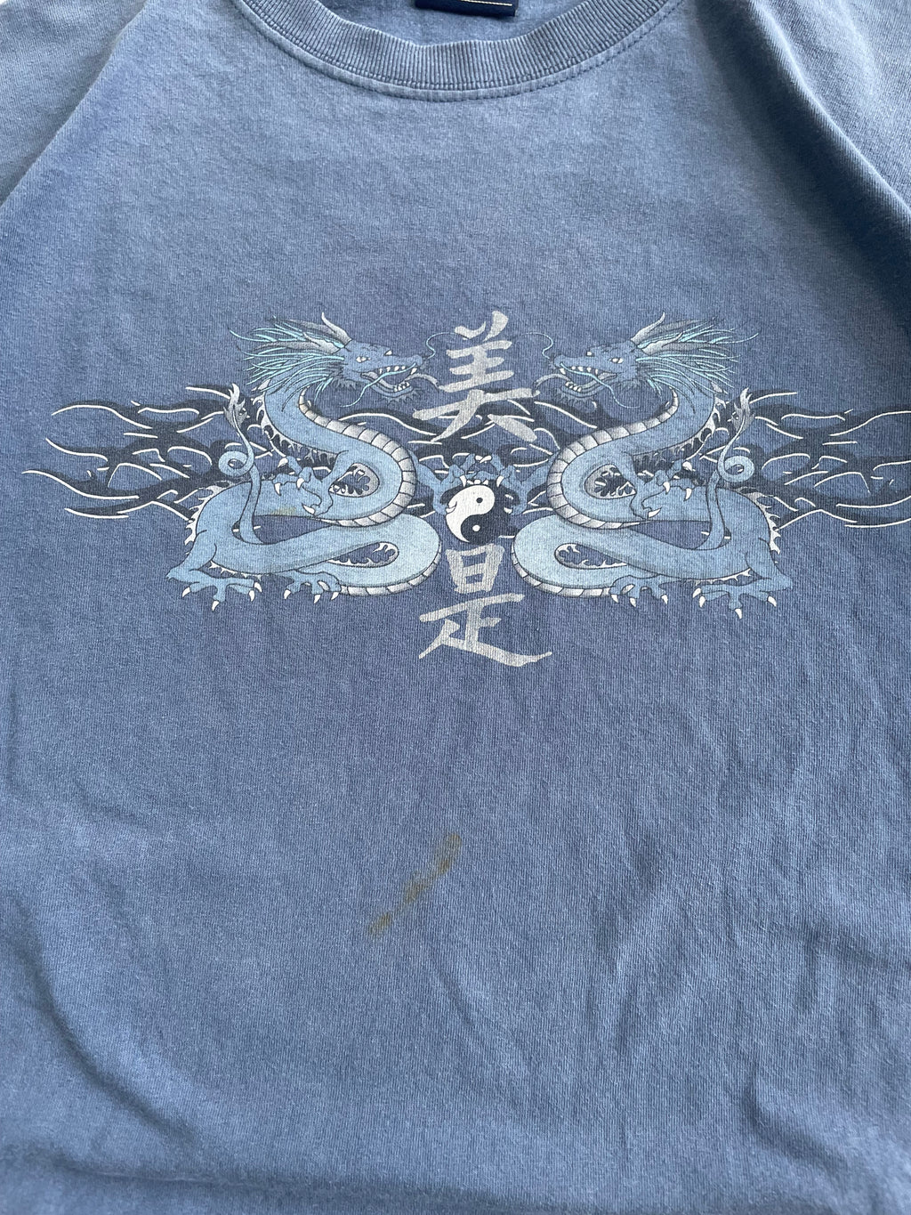 Vintage Y2K Dragon Ying Yang Long Sleeve Tee Shirt - XL