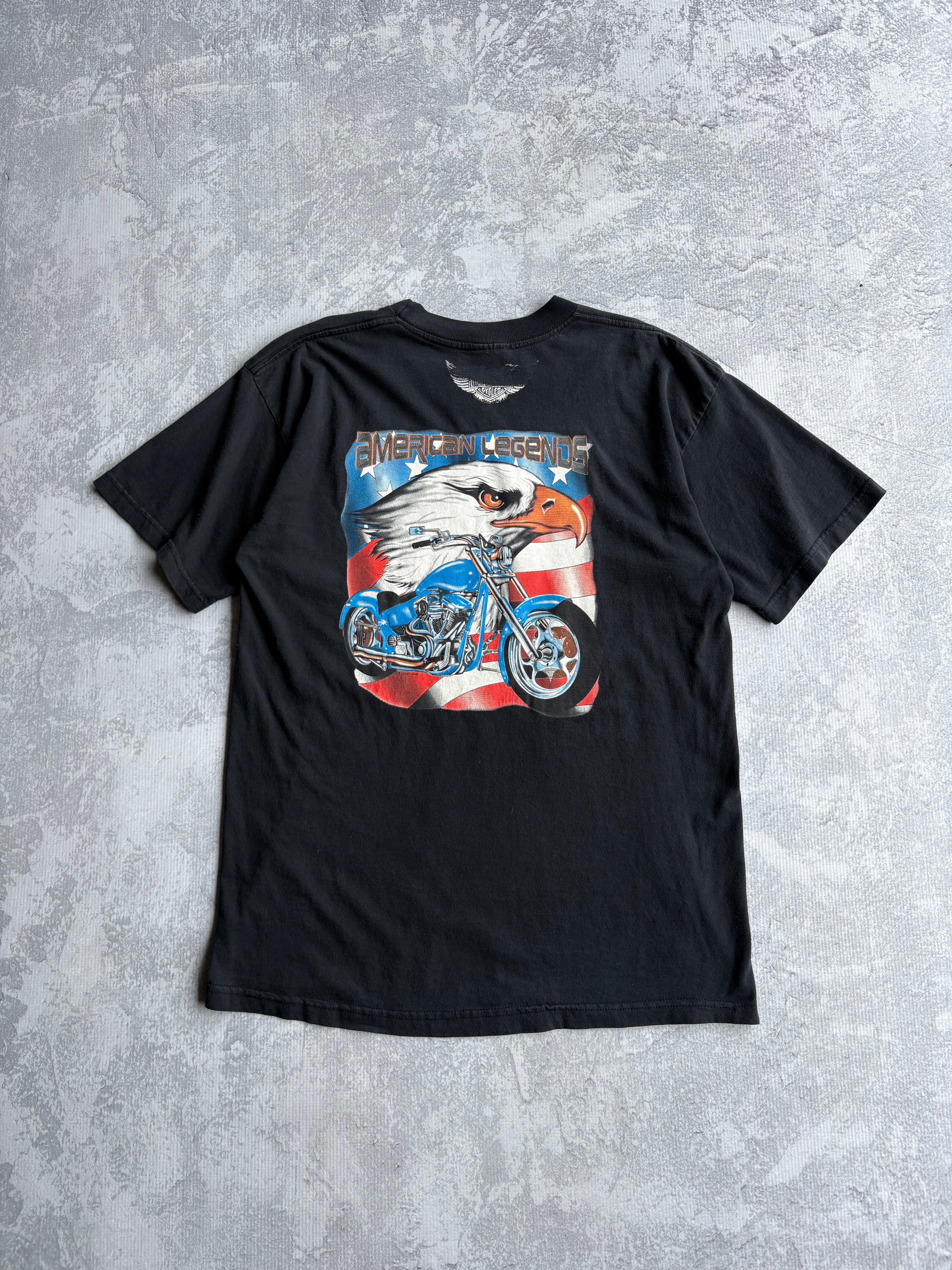 Vintage Harley Davidson Logo Eagle Mexico Black Tee Shirt - L