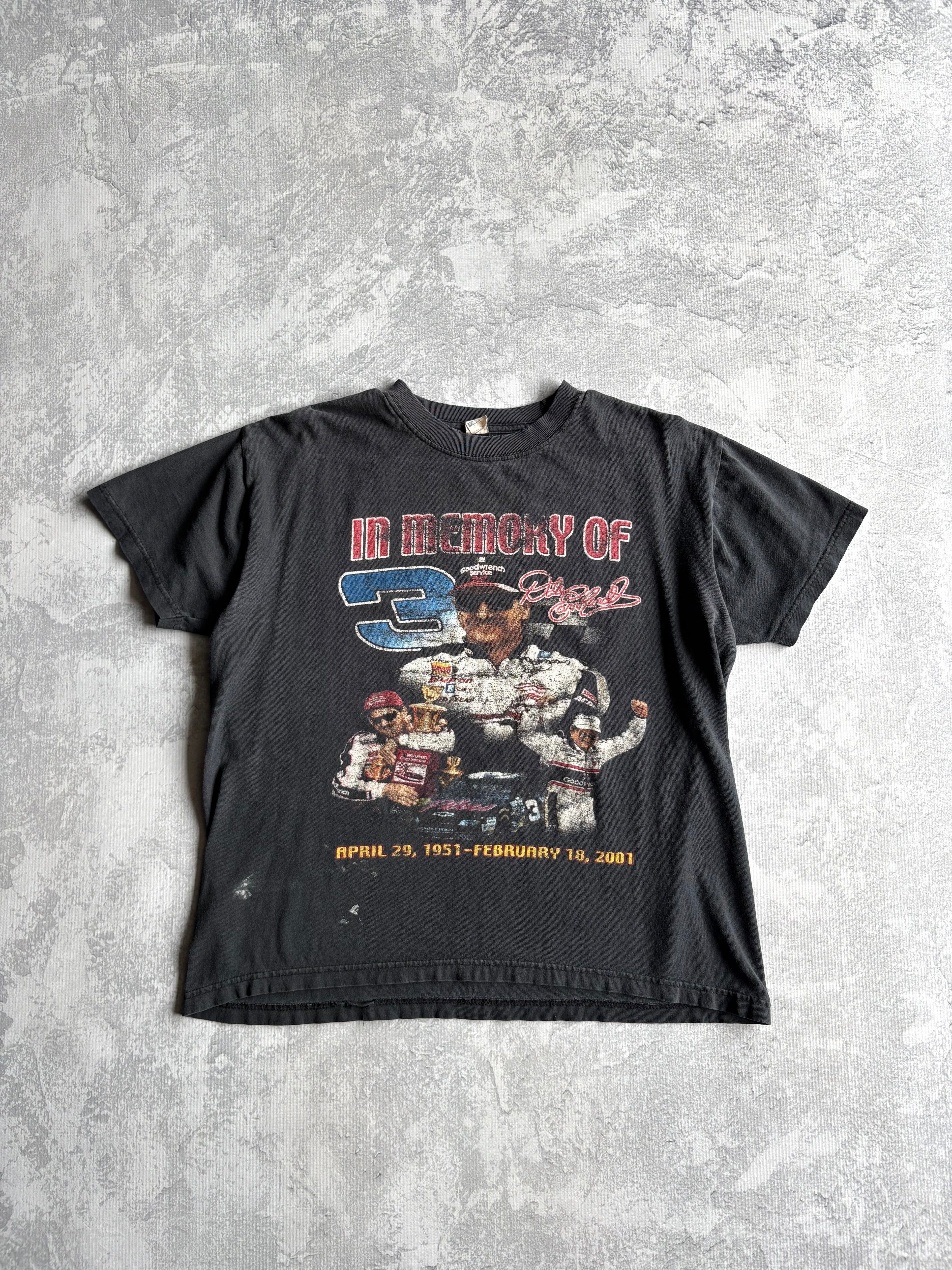 Vintage NASCAR Dale Earnhardt Faded Black Tee Shirt - L