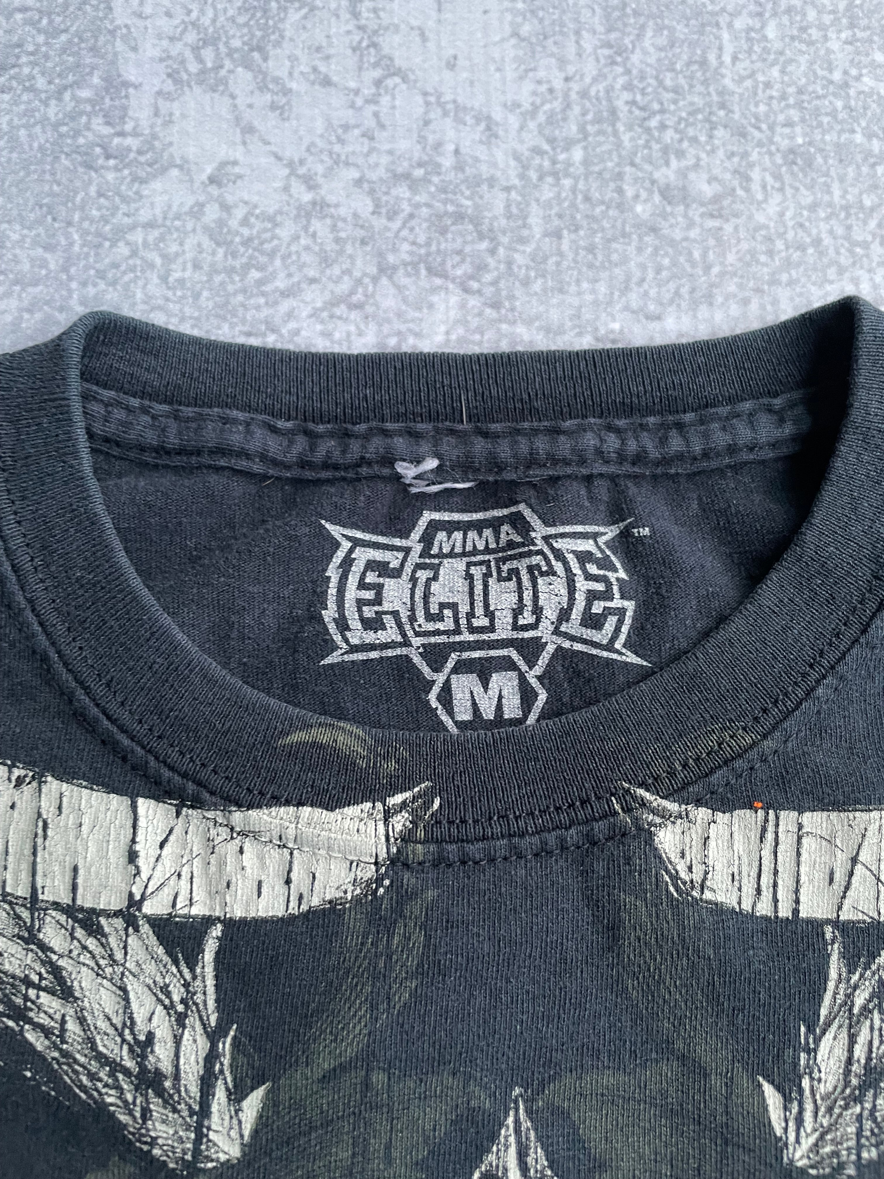 Y2K MMA Elite Skull AOP Grunge Tee Shirt  - M