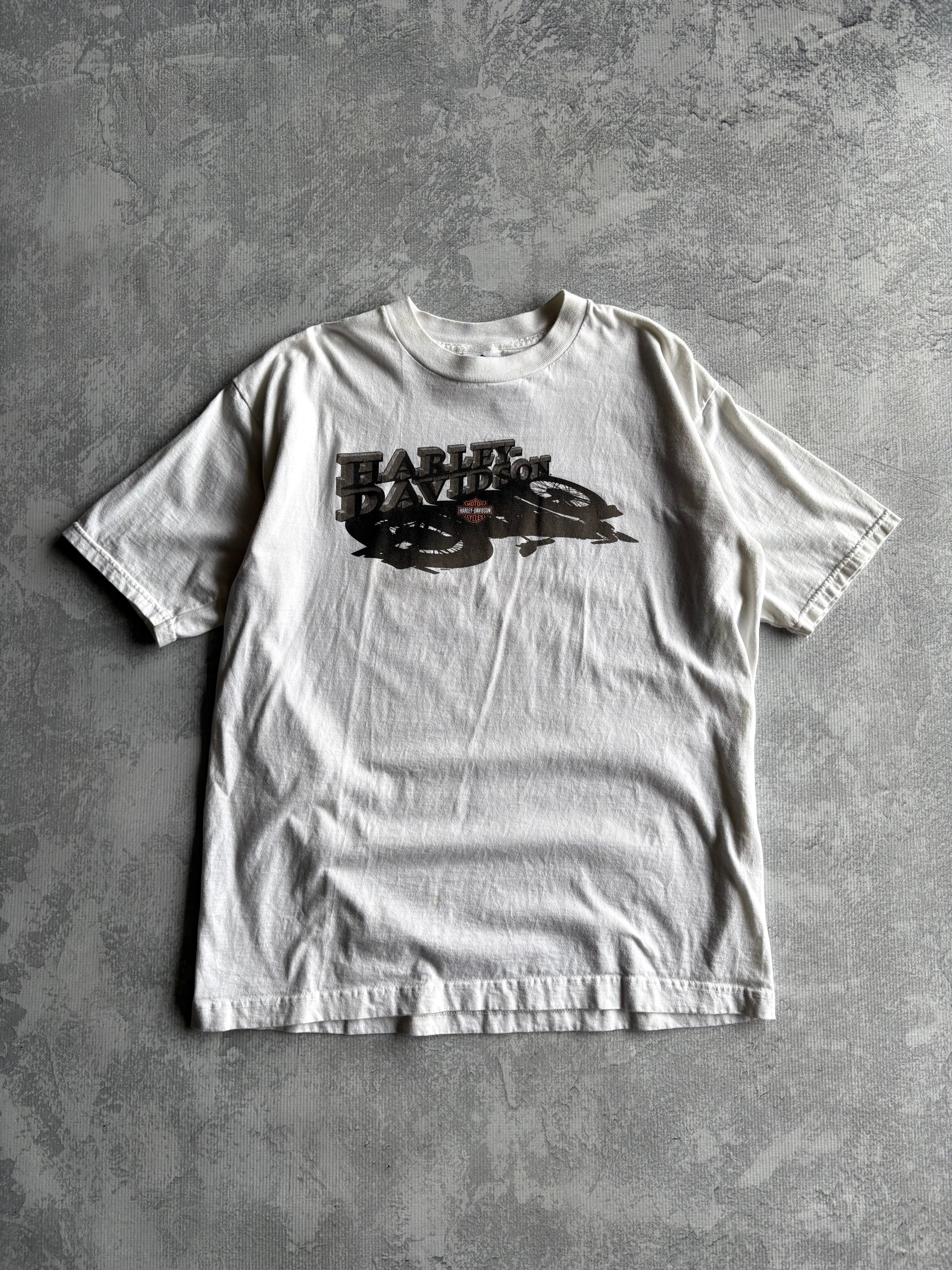 Vintage Harley Davidson Spell Out White Tee Shirt - XL