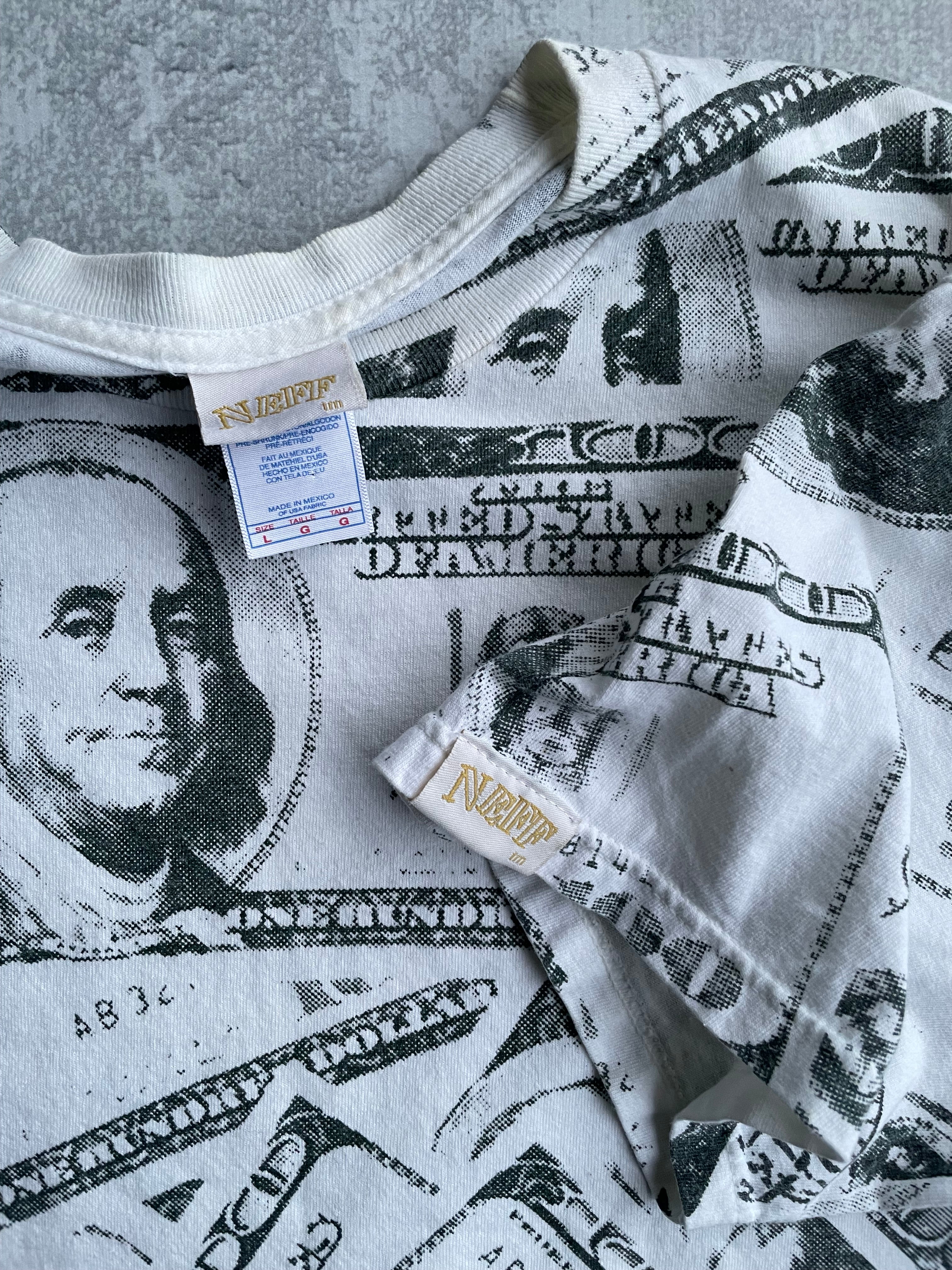 Vintage 90s Cash Money All Over Print Tee Shirt - L