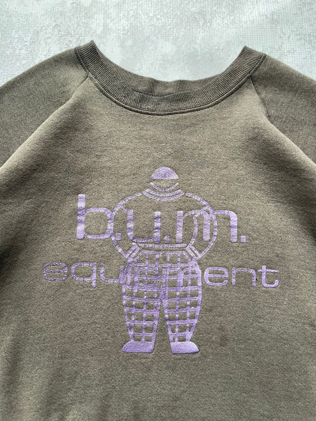 Vintage 90s BUM Equipment Logo Faded Black Sweatshirt - XL