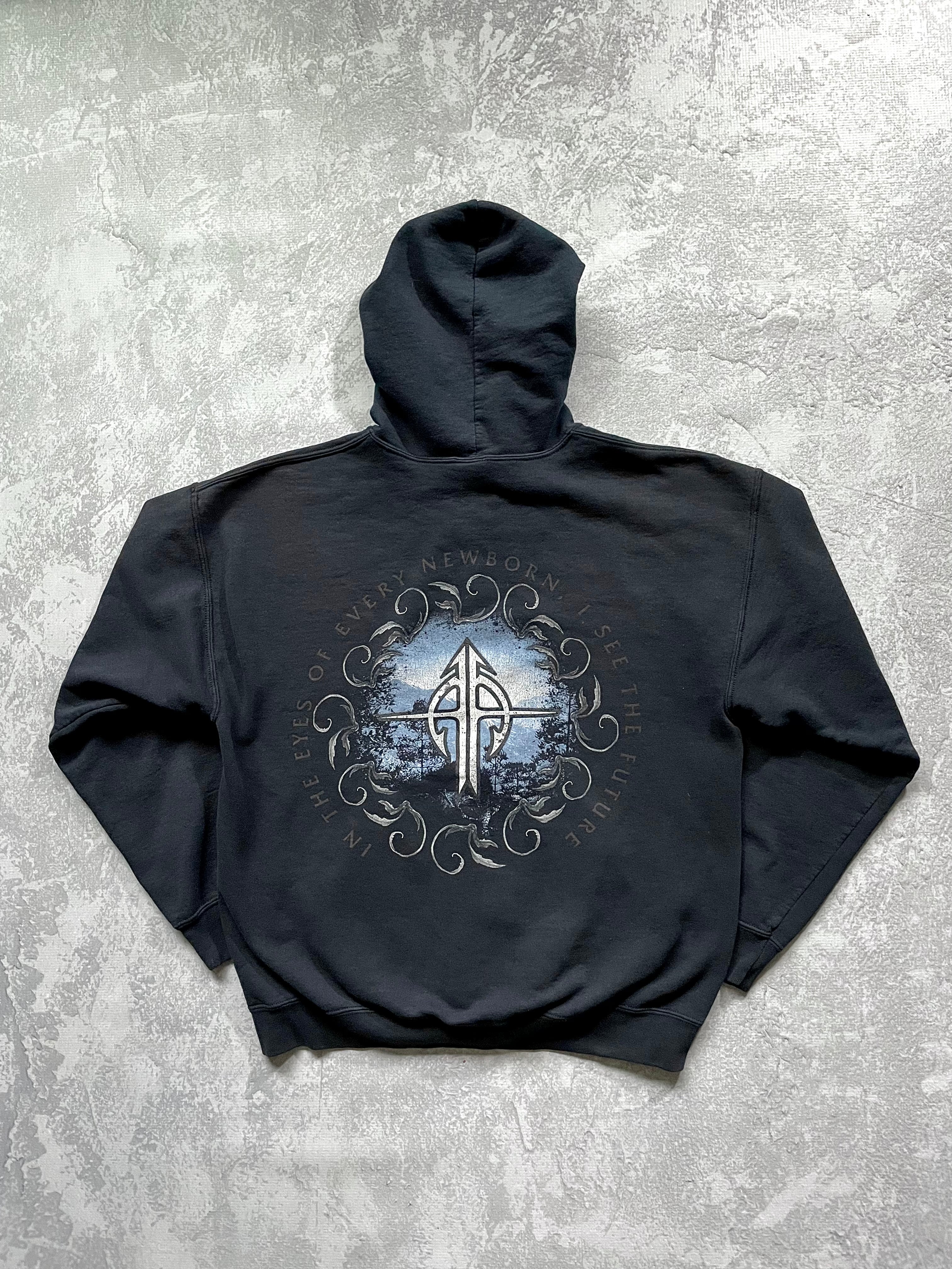 Y2K Sonarctica Spellout Rock Band Hoodie - L