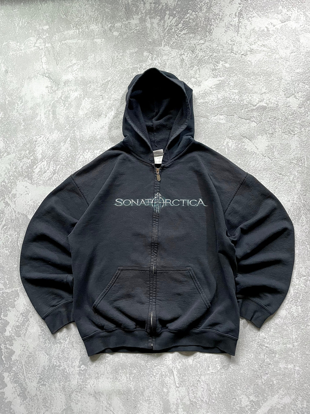 Y2K Sonarctica Spellout Rock Band Hoodie - L