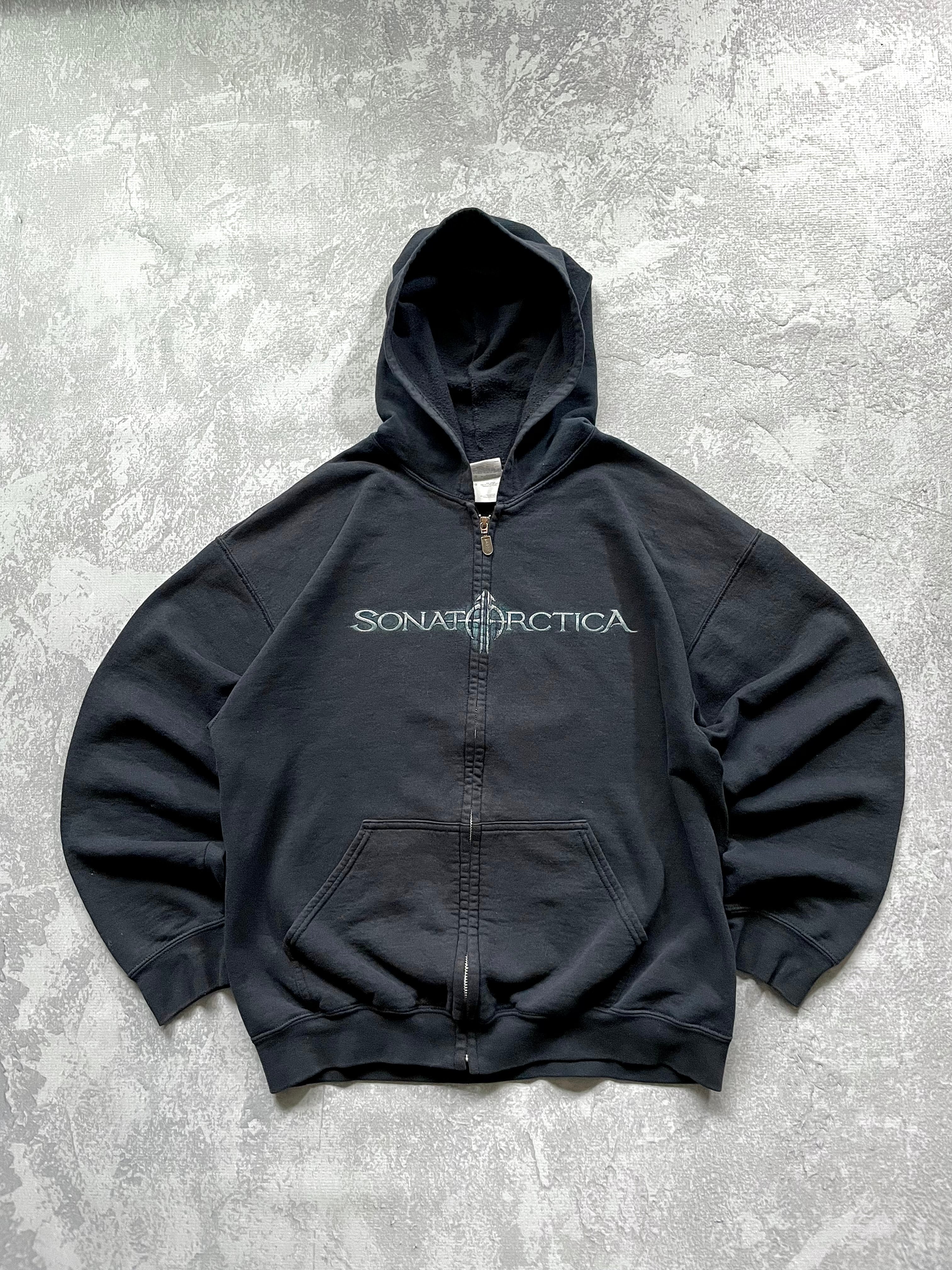 Y2K Sonarctica Spellout Rock Band Hoodie - L