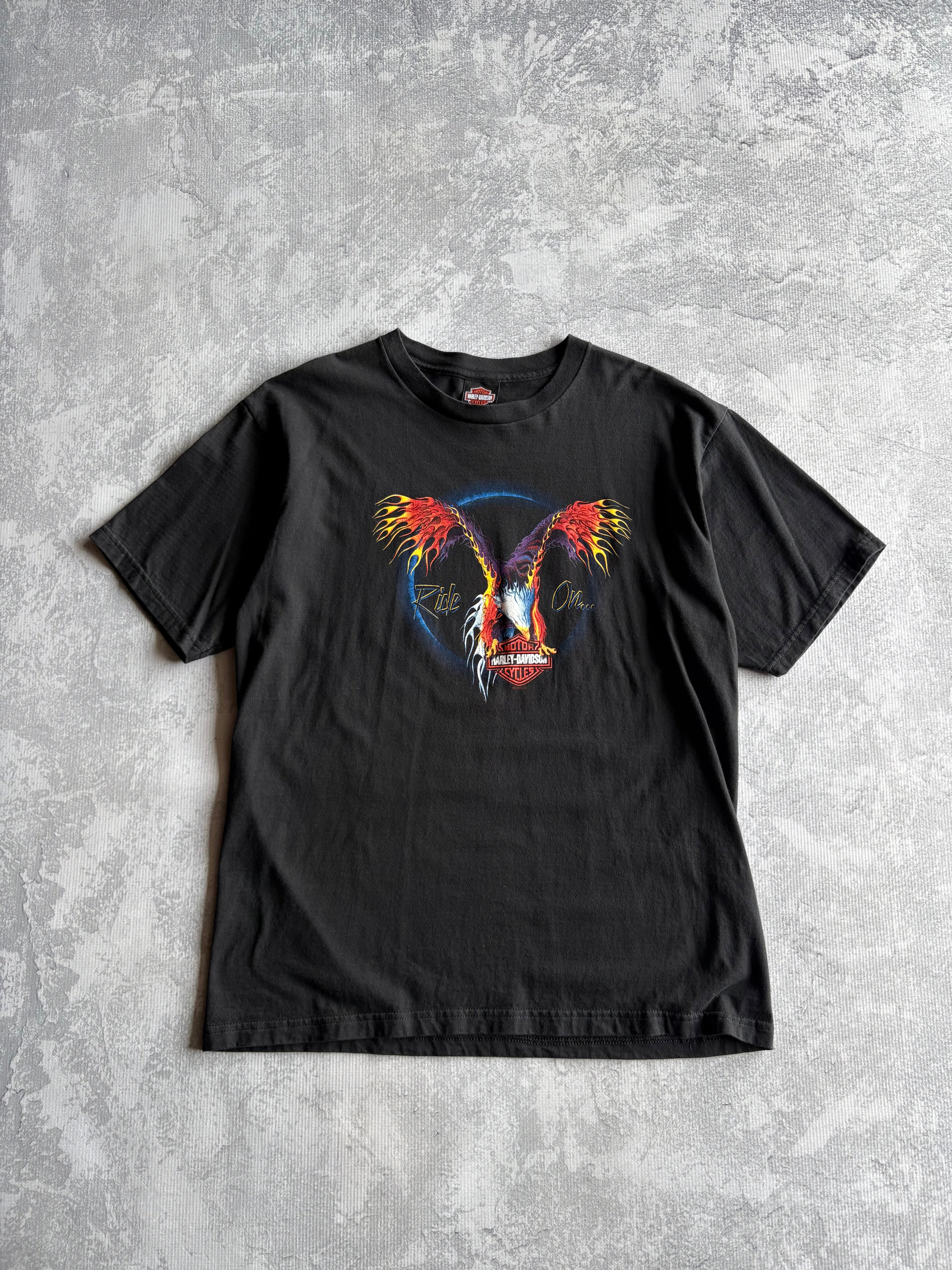 Vintage 2001 Harley Davidson Multicolor Eagle Biker Tee Shirt - XL