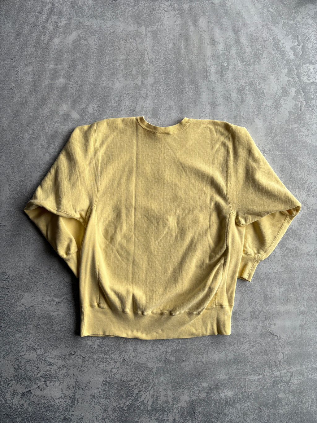 Vintage 80s Champion Reverse Weave Lifeguard Iowa Okoboji Yellow Sweater - XL