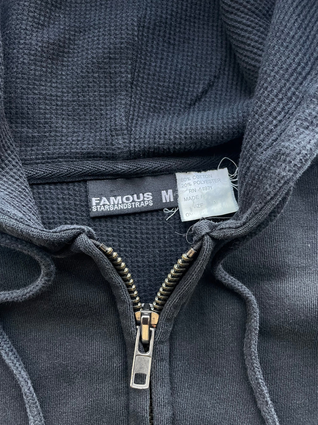 Vintage Famous Stars and Straps AOP Full Zip Logo Hoodie - Large