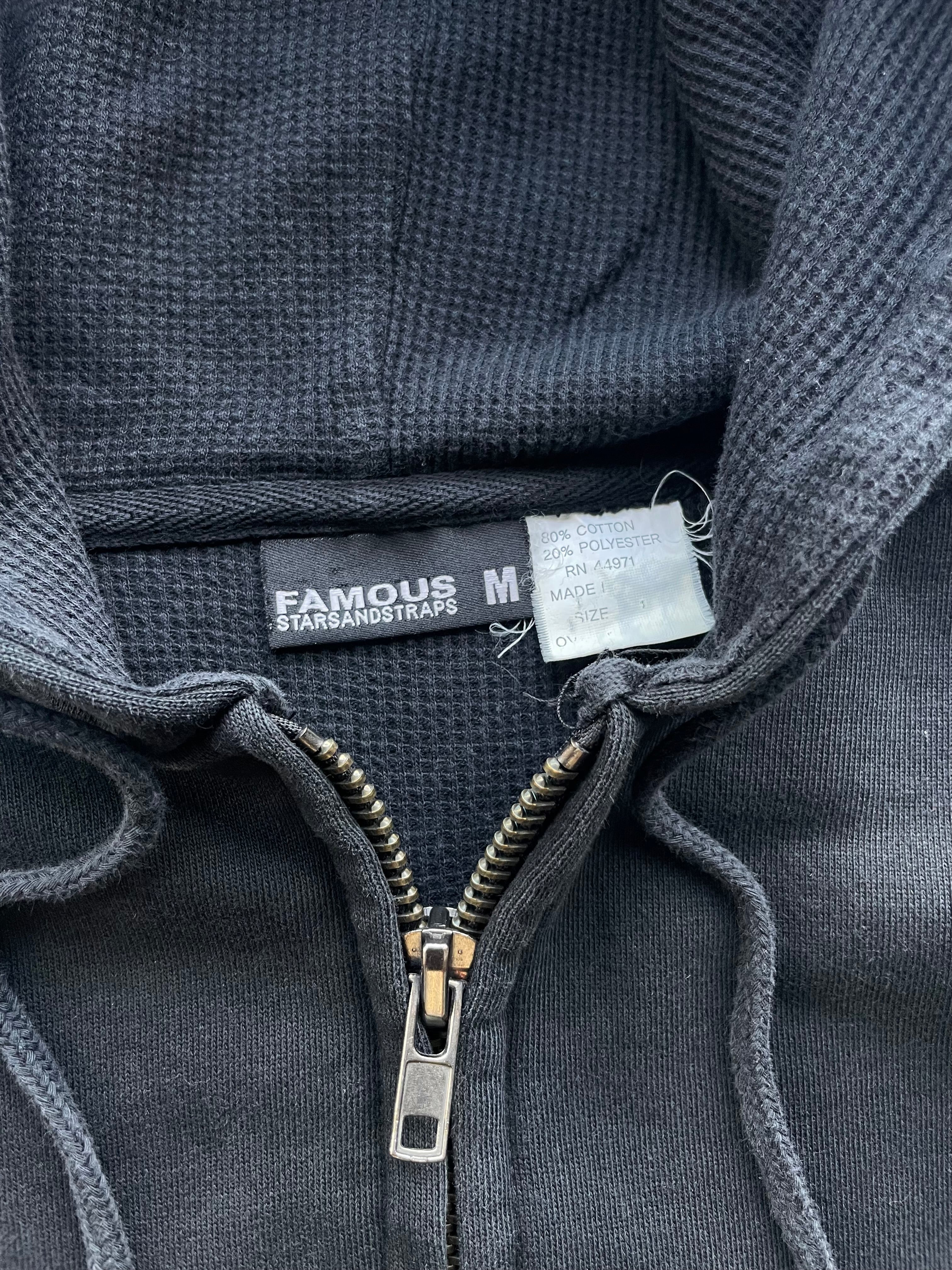 Vintage Famous Stars and Straps AOP Full Zip Logo Hoodie - Large