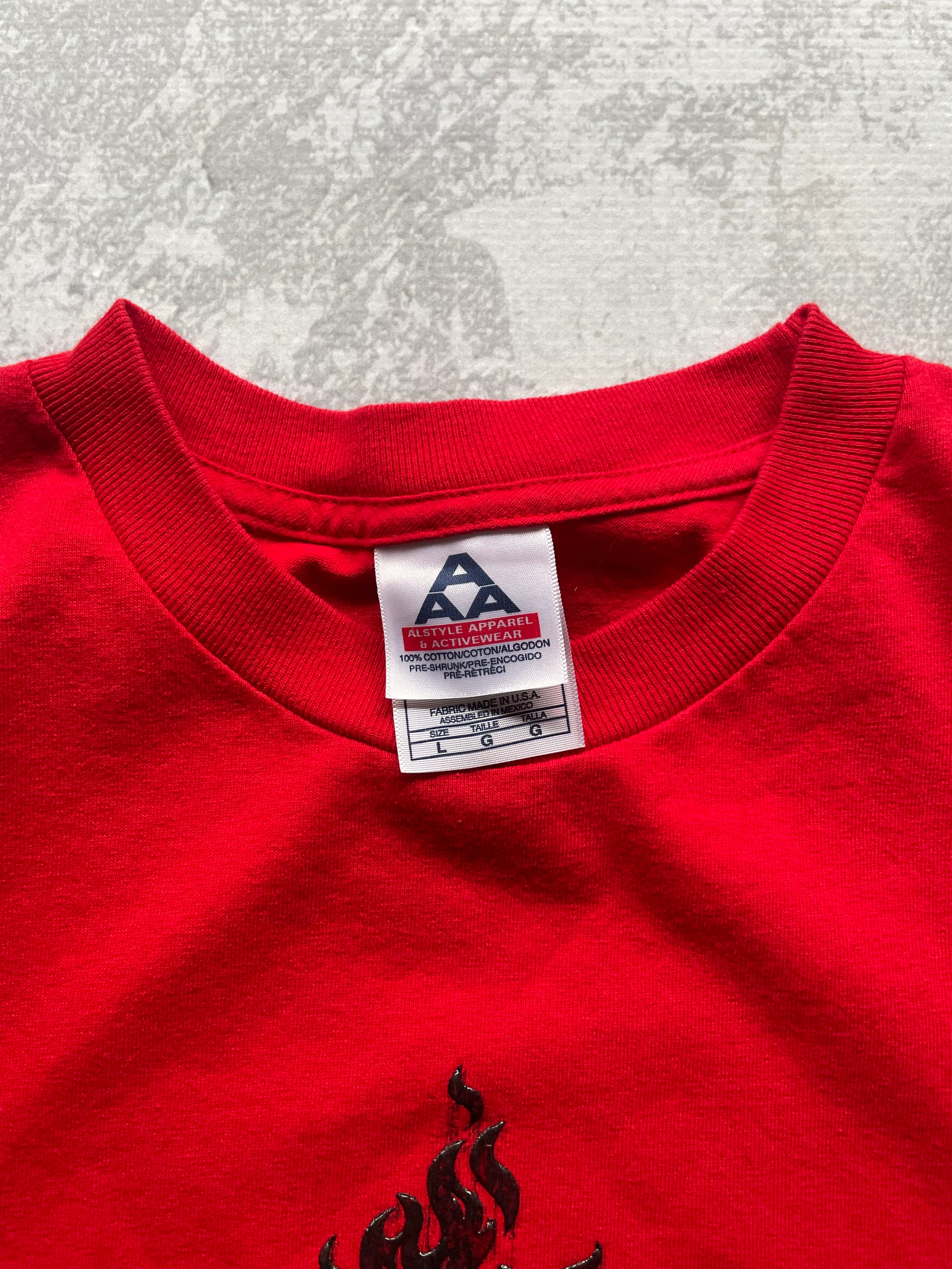 Vintage Y2K Dragon and Tiger Red Tee Shirt - L