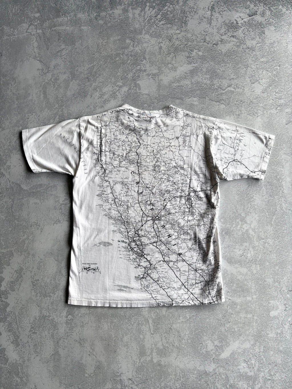 Vintage 90s Sonoma California Map AOP Tee Shirt - L