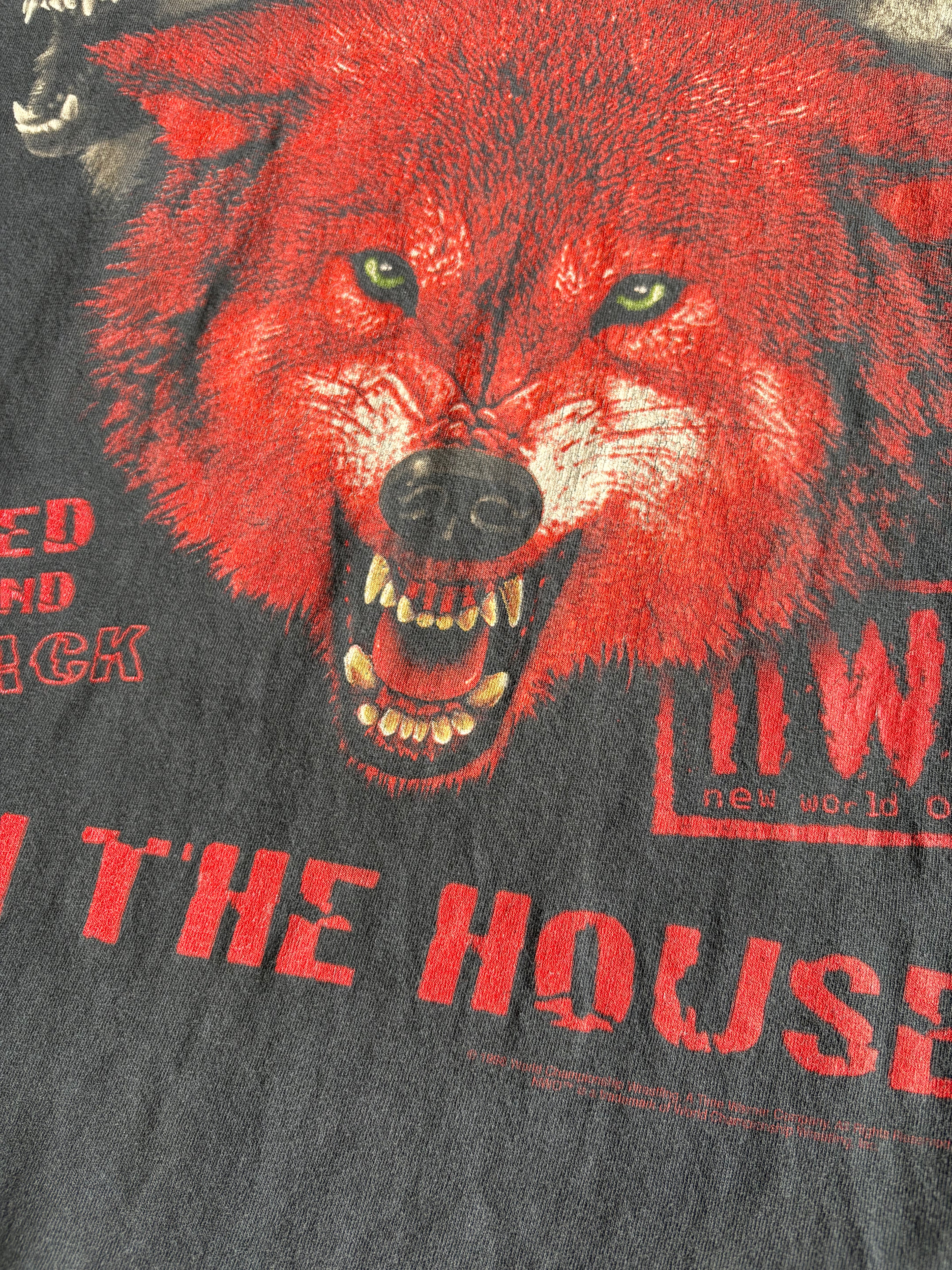Vintage 1998 WCW NWO Wolfpac Big Print Tee Shirt - XL