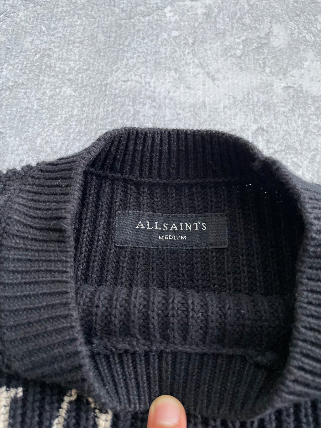 All Saints Split Spellout Cotton Sweatshirt - M