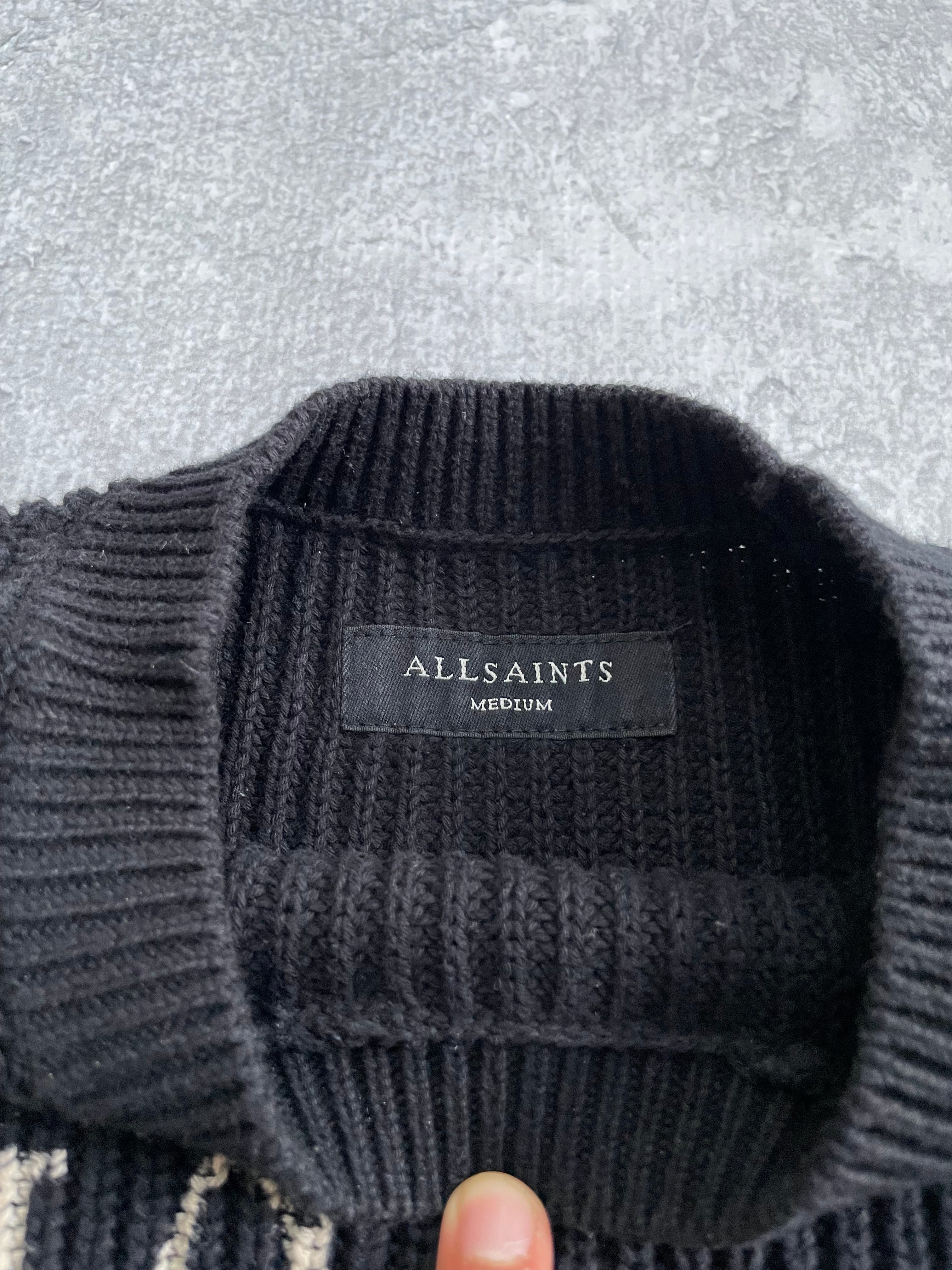 All Saints Split Spellout Cotton Sweatshirt - M