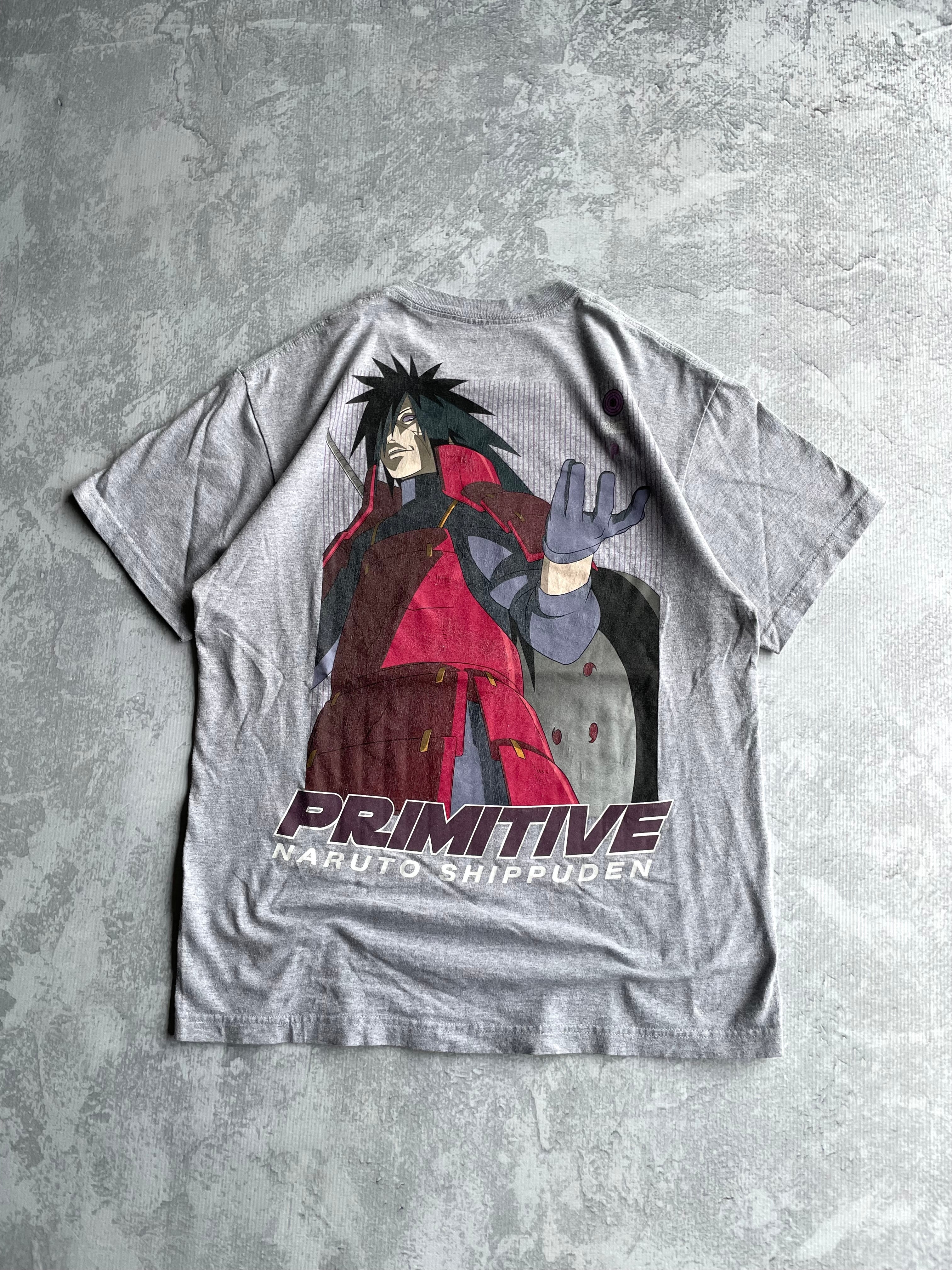 Primitive Naruto Grey Big Print Tee Shirt - L