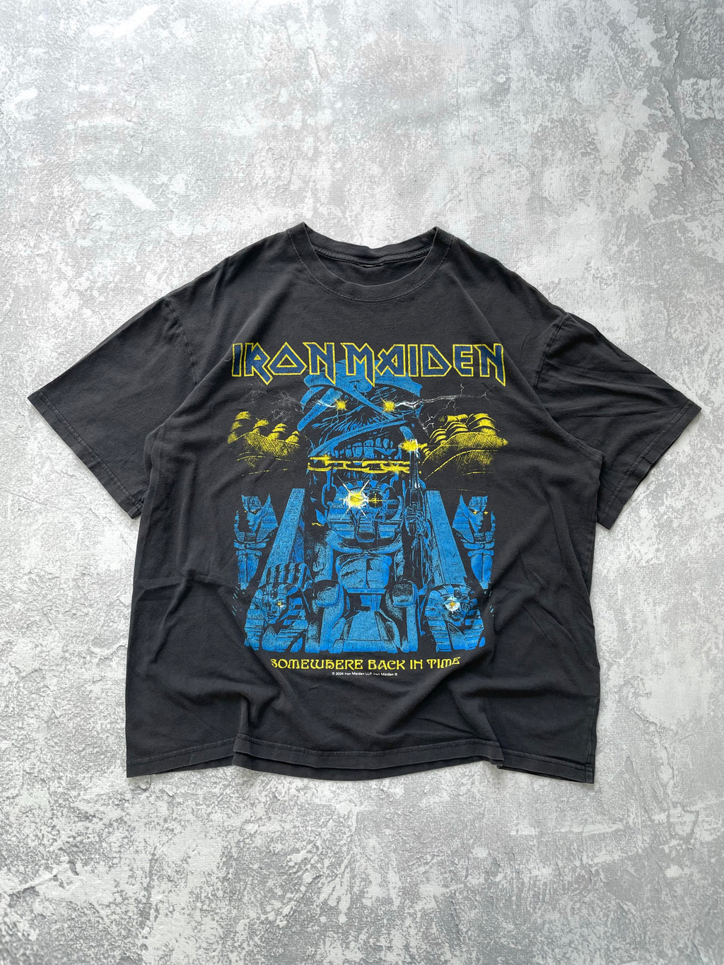 2024 Iron Maiden Somewhere Back in Time Big Print Band Tee Shirt - XL