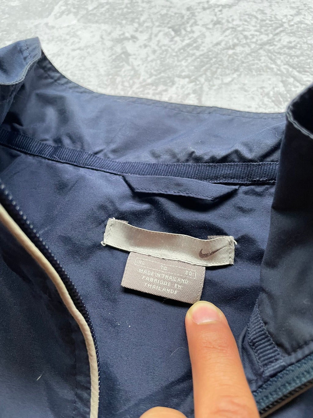 Vintage 2000s Nike Striped Navy/Orange Lined Shell Jacket - XL