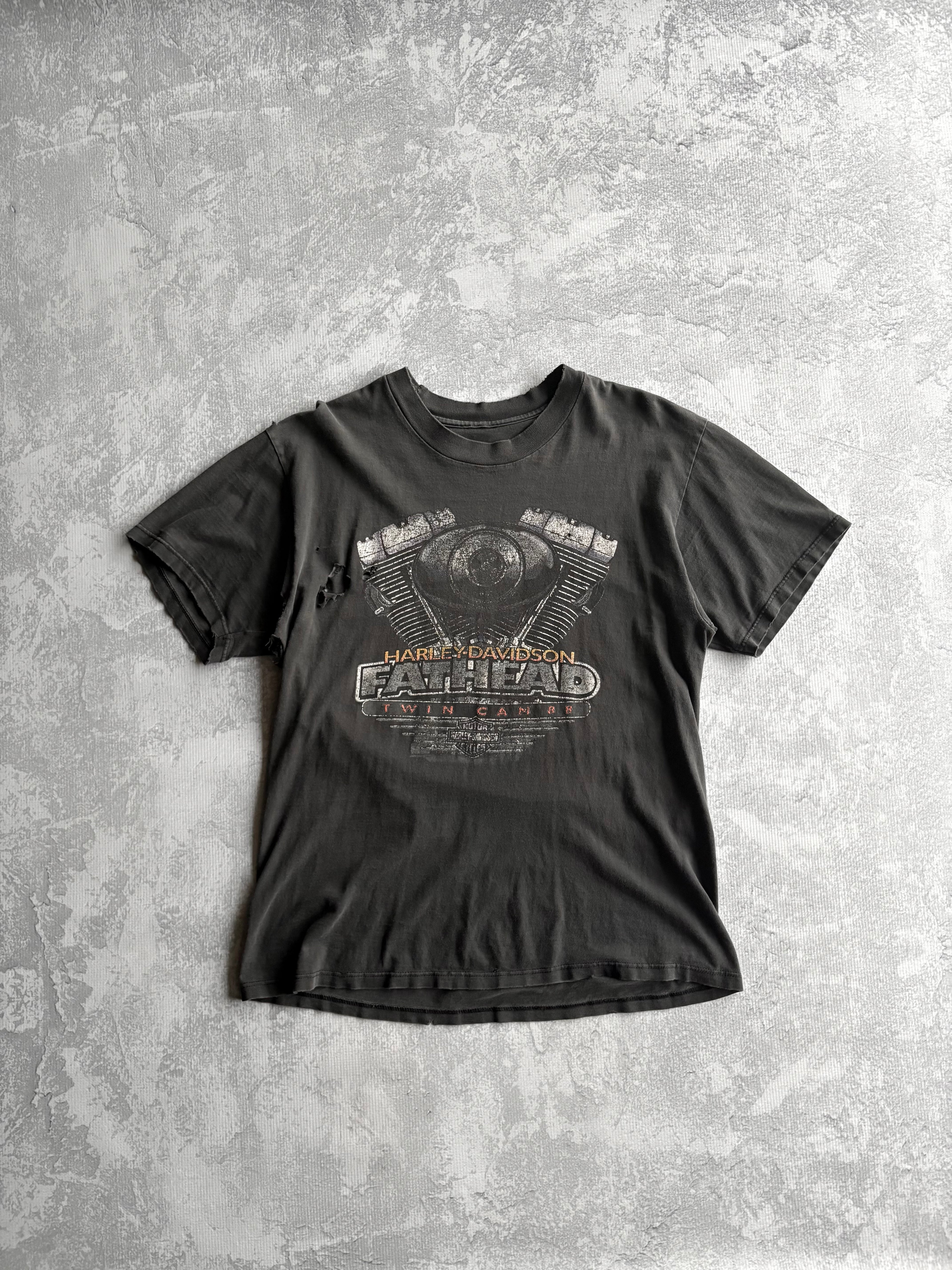 Vintage 1988 Harley Davidson Fat Head Thrashed Tee Shirt - L