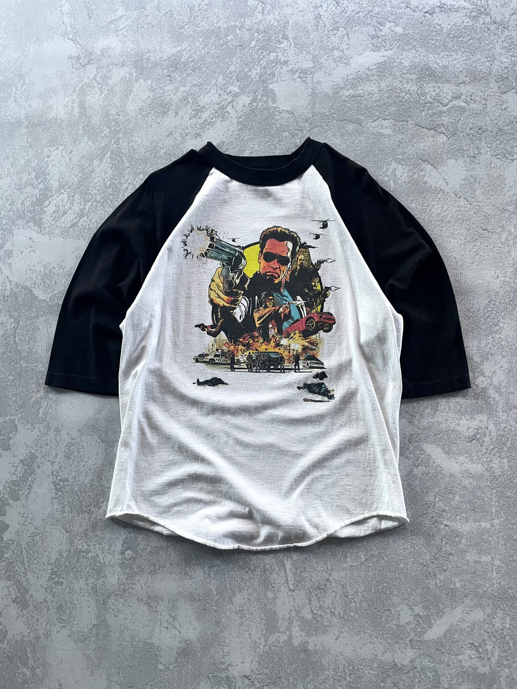 2013 The Last Stand 5 Arnold Schwarzenegger Movie Promo Quarter Sleeve Tee Shirt - L