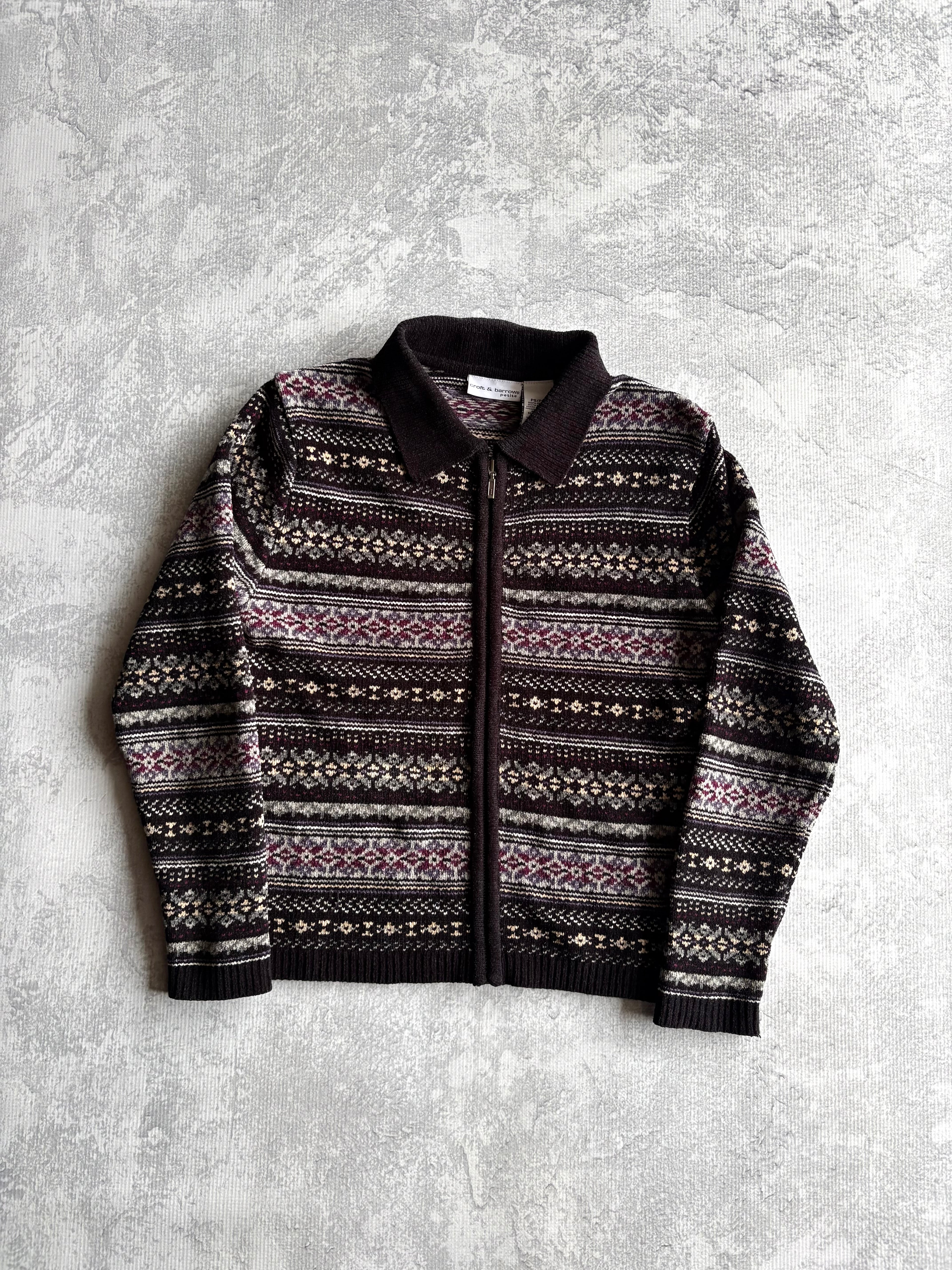 Vintage 90s Croft and Barrow Petite Collard Knit Sweater - S