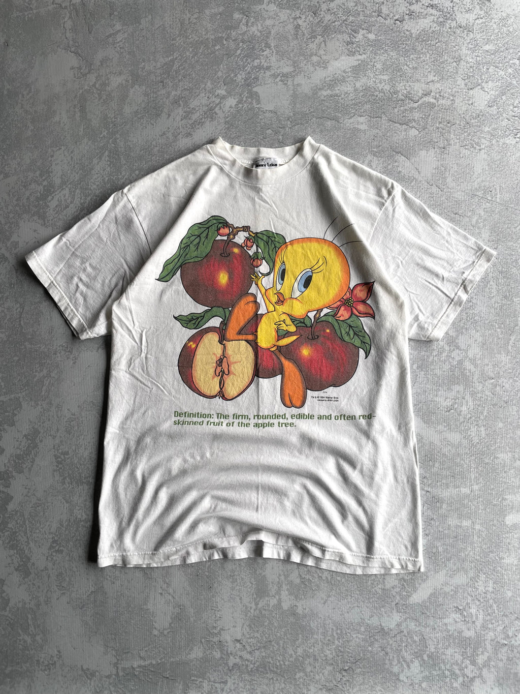 Vintage 1994 Tweety Looney Tunes Apples Jerry Leigh Tee Shirt - XL