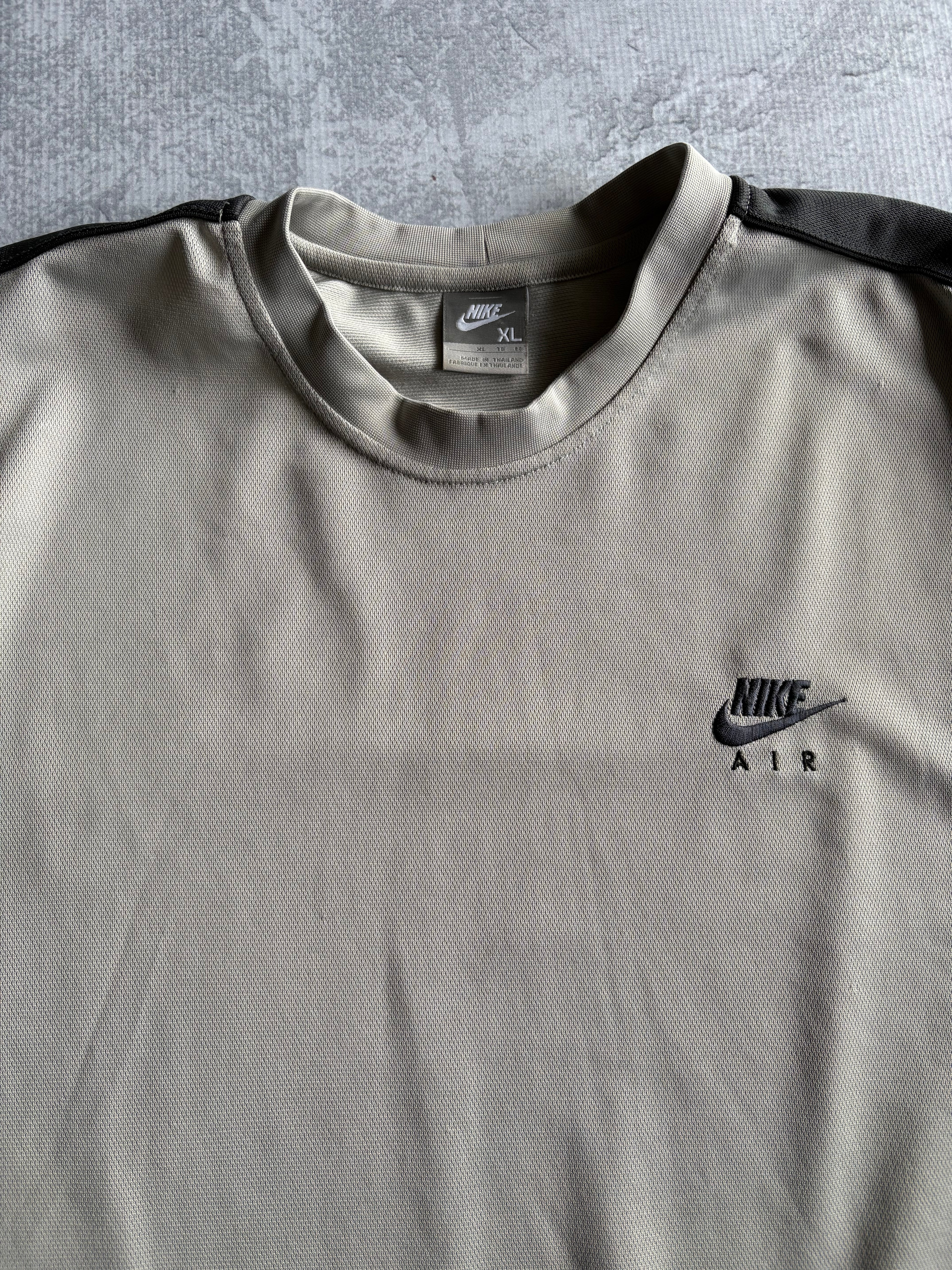 Vintage Y2K Nike Striped Silver Jersey Tee Shirt - XL