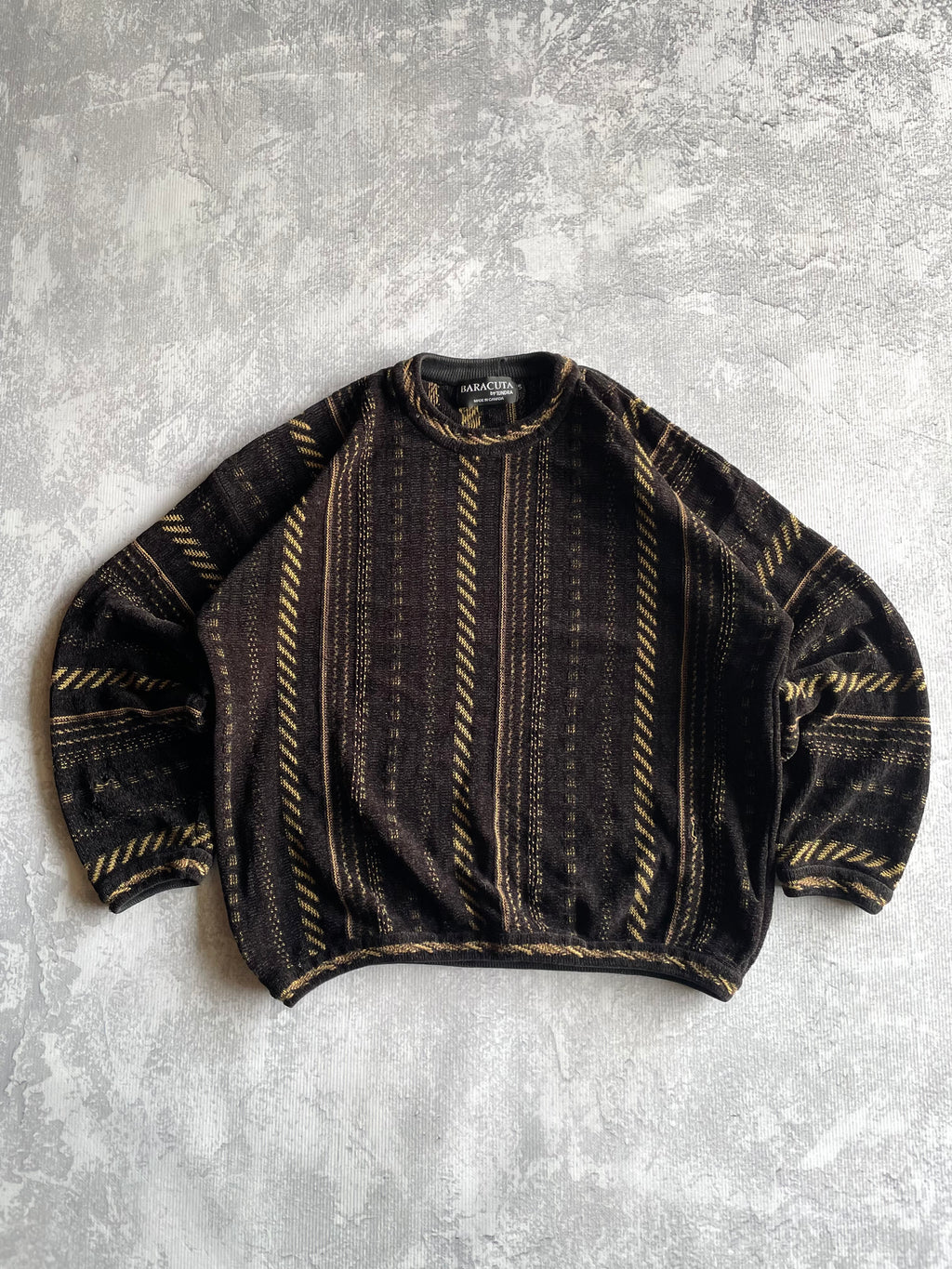 Vintage 90s Barracuta  Geometric Knit Sweater - L