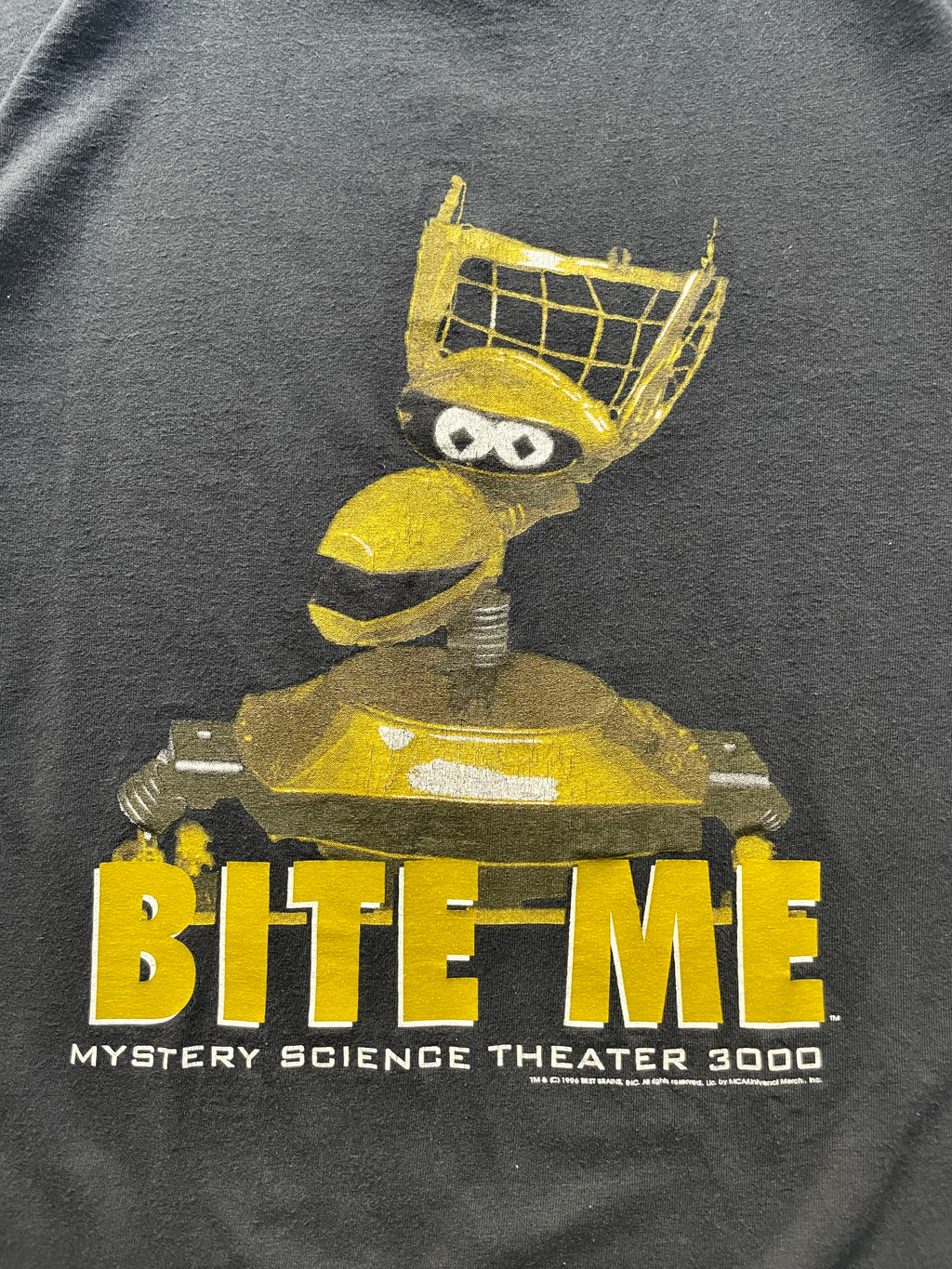 Vintage 1996 Bite Me Mystery Science Theater 3000 Tee Shirt - L
