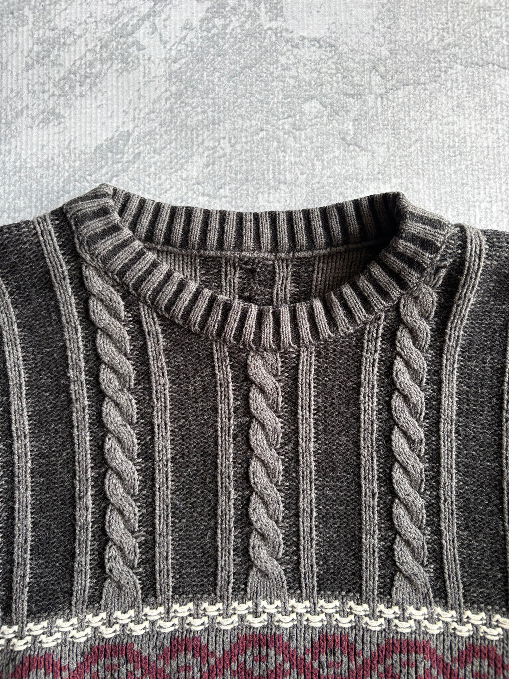 Vintage 90s 3D Abstract Striped Coogi Style Knit Sweater - M
