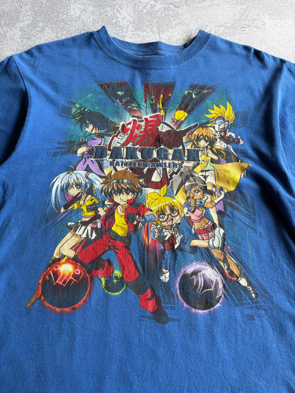 Vintage 2009 Bakugan Battle Brawlers Blue Anime Tee Shirt - L