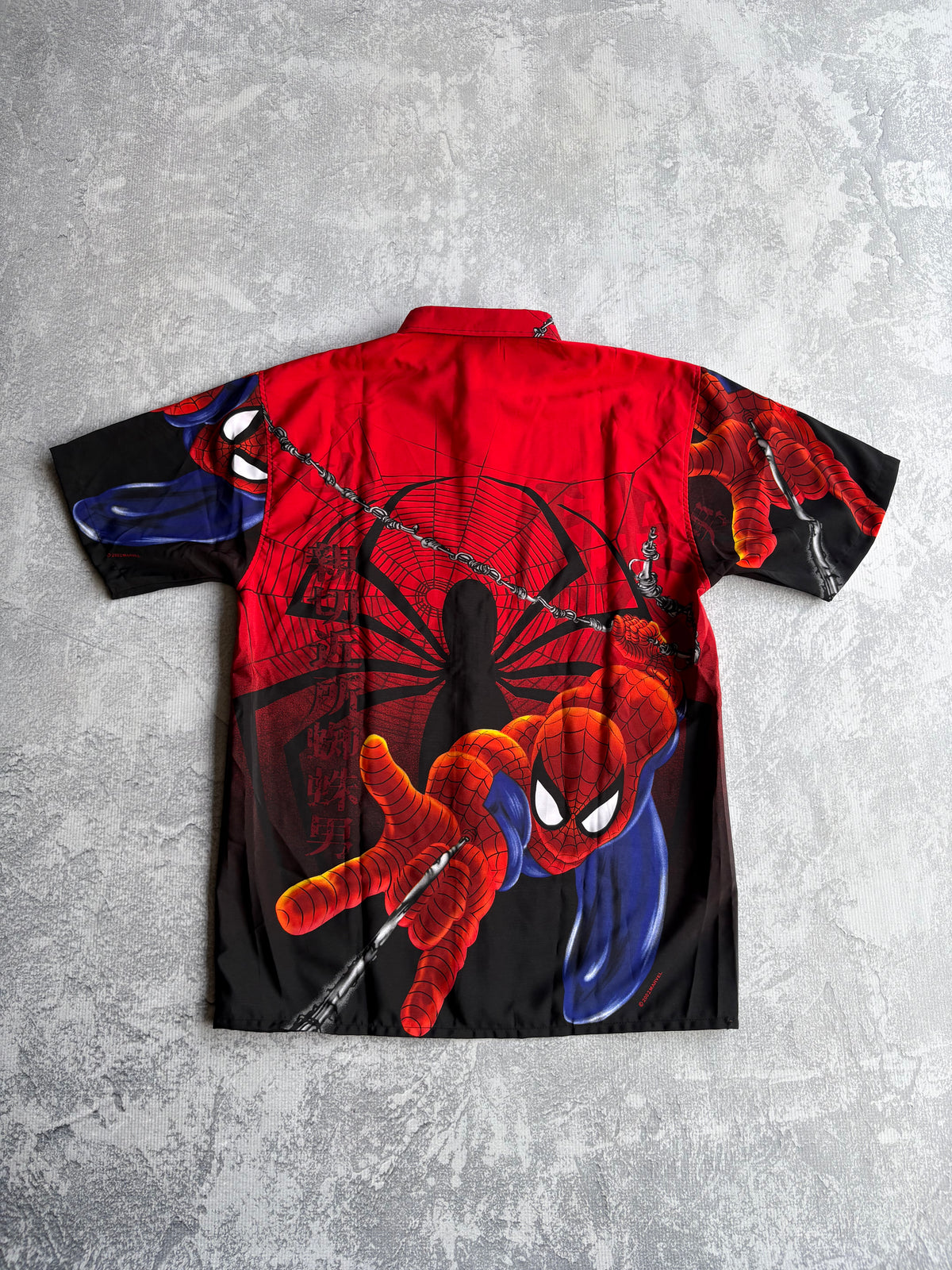 Vintage 2002 Spider Man Movie Promo AOP Button Up Shirt Tobey Maguire - XL