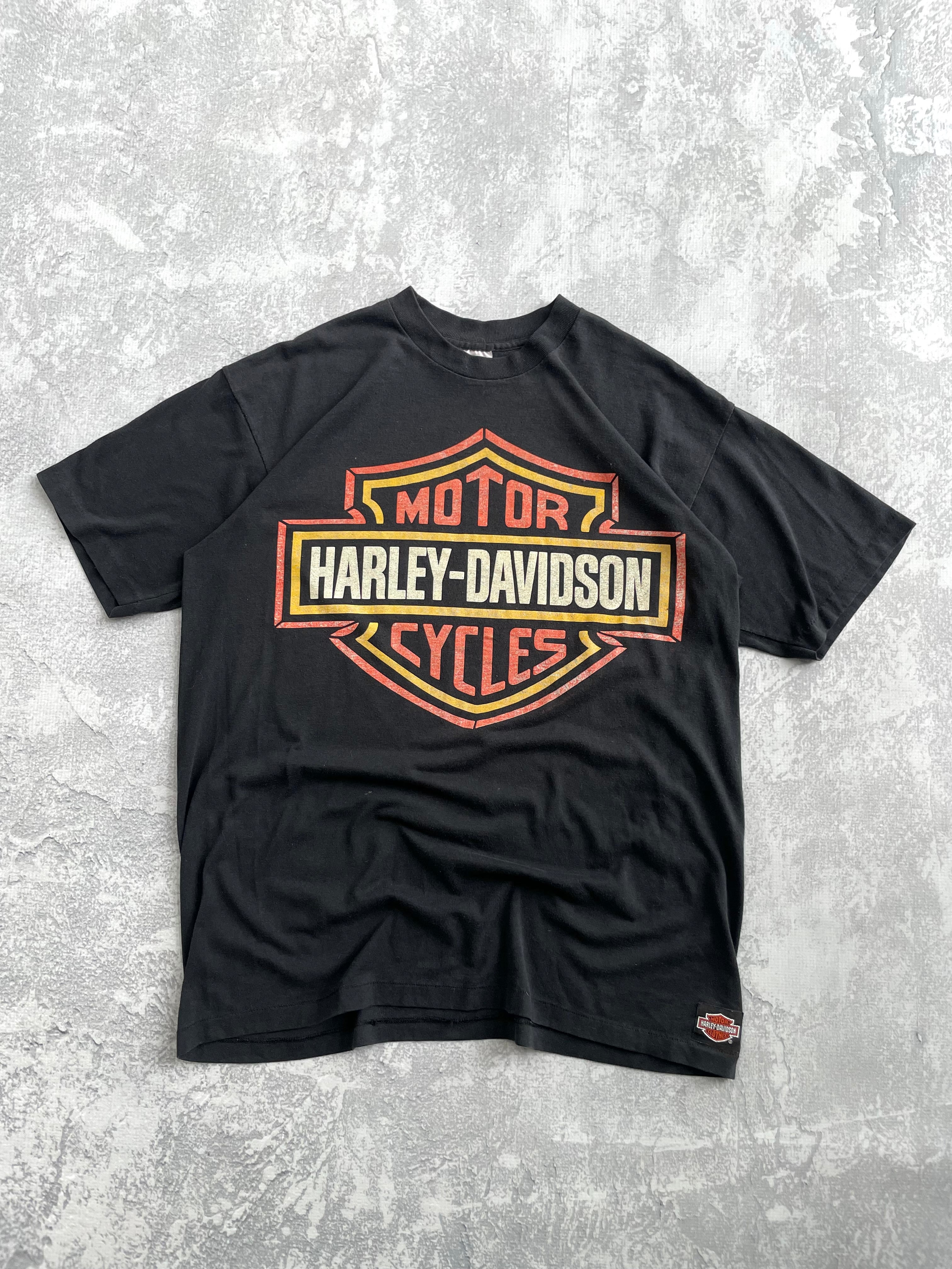 Vintage 90s Harley Davidson Big Logo Black Tee Shirt