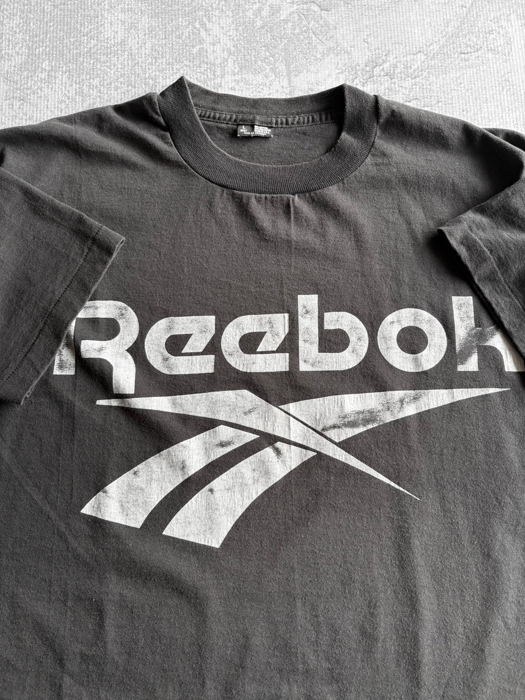 Vintage 90s Reebok Logo Faded Tee Shirt - L