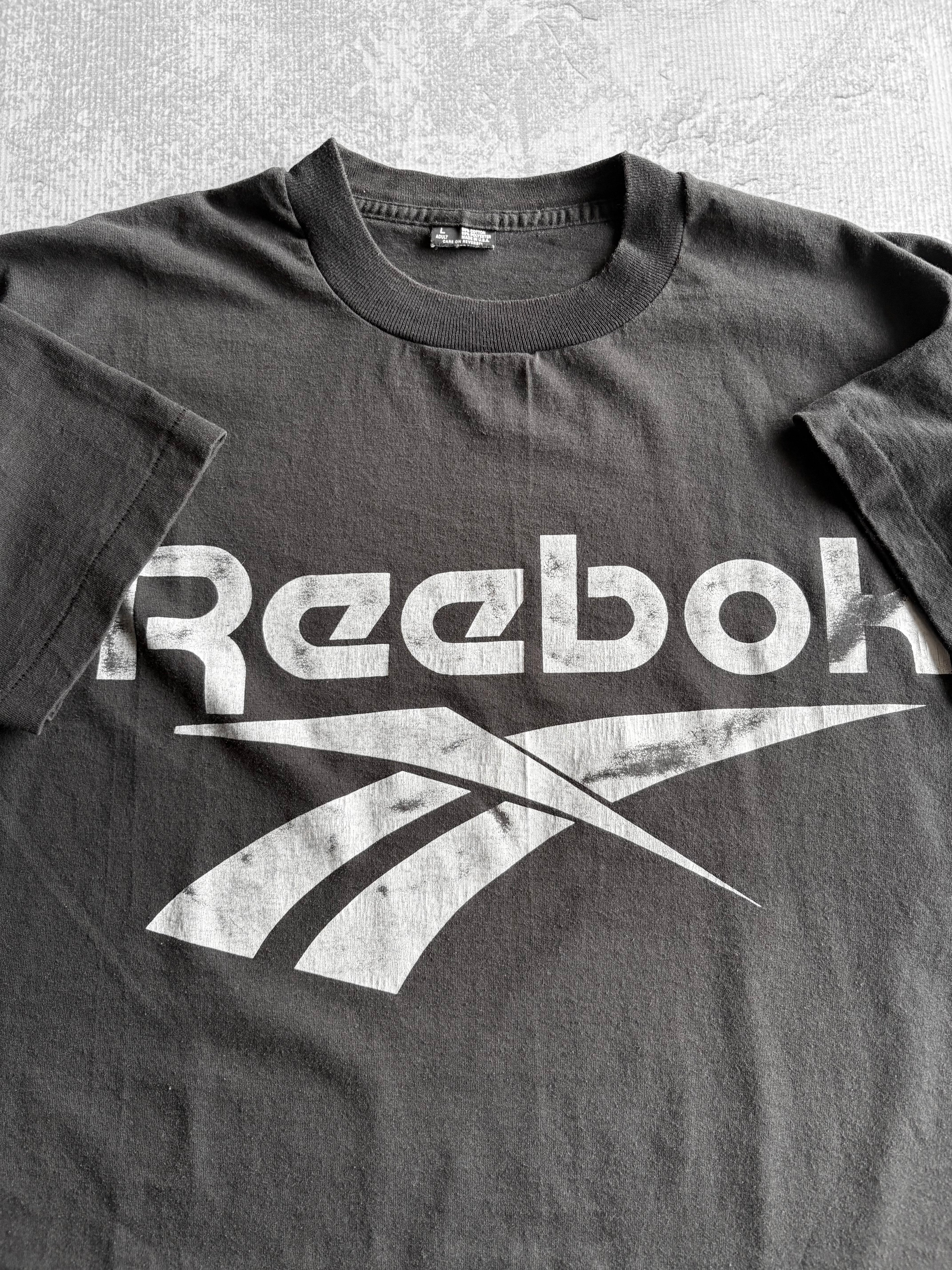 Vintage 90s Reebok Logo Faded Tee Shirt - L
