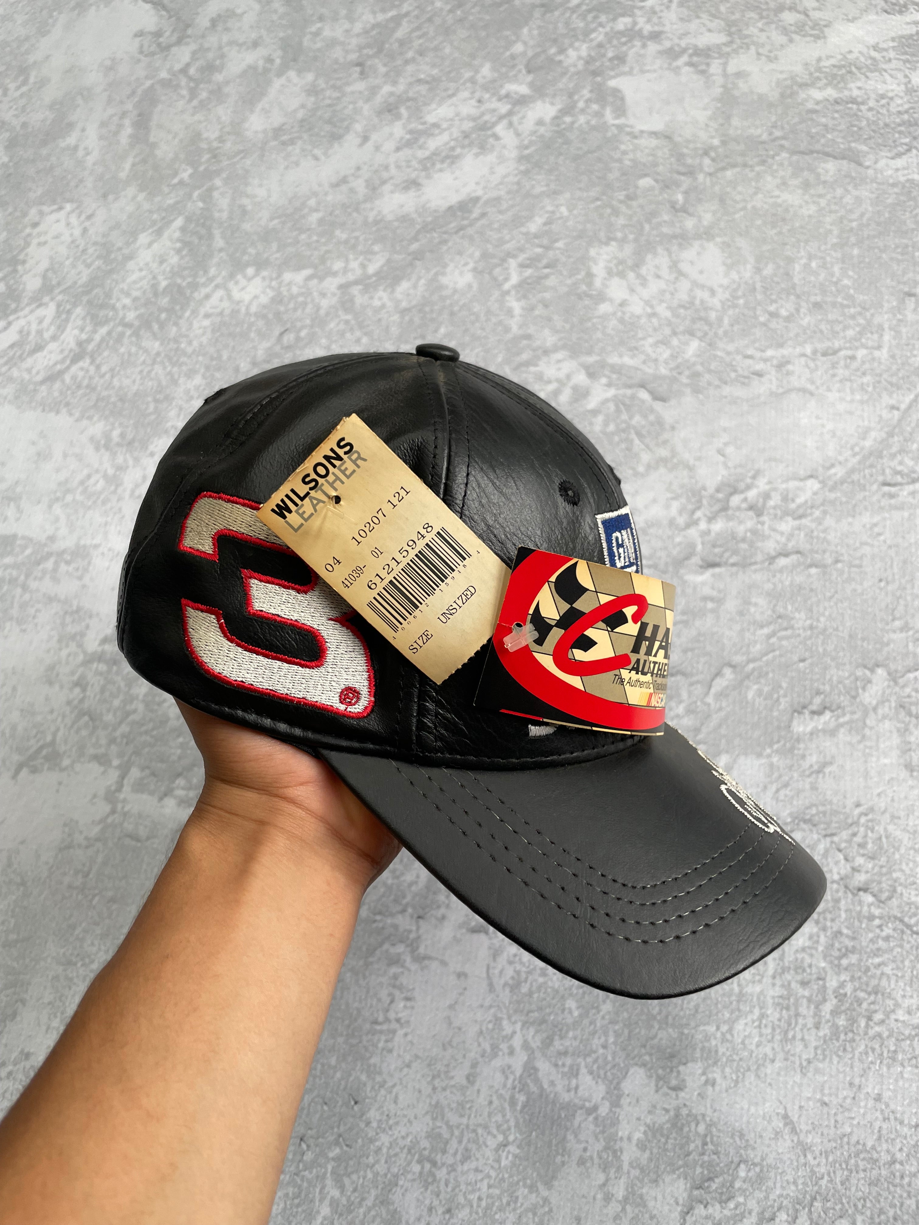 Vintage 90s JH Design Dale Earnhardt Goodwrench Nascar Motorsport Racing Leather Strapback Hat