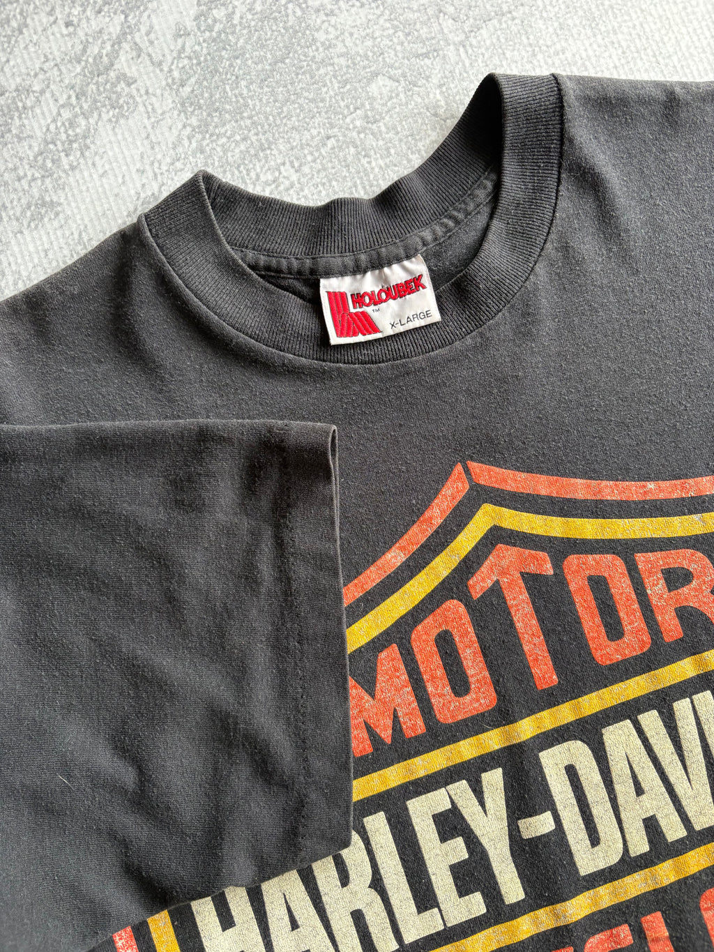 Vintage 90s Harley Davidson Big Logo Black Tee Shirt - XL