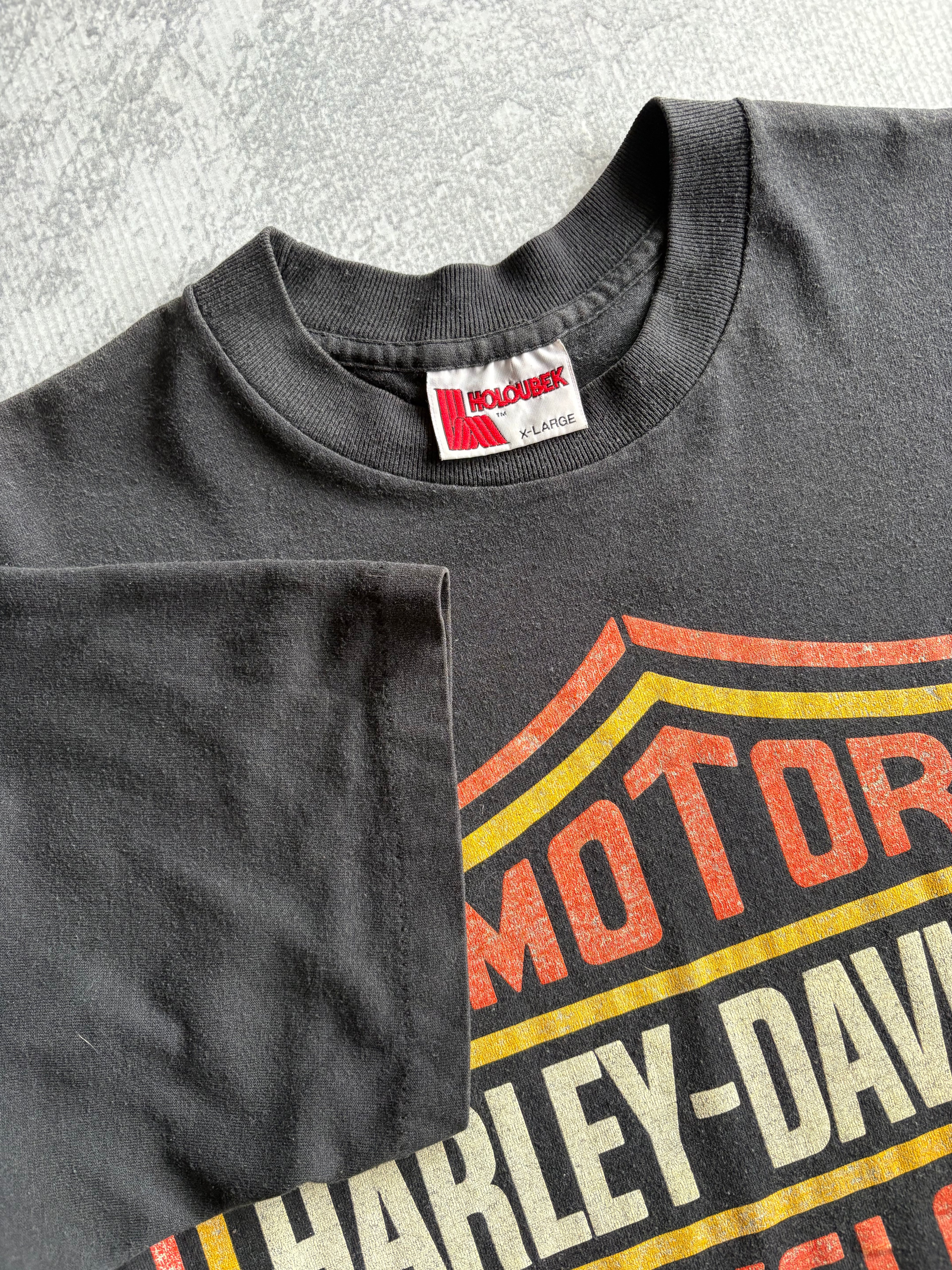Vintage 90s Harley Davidson Big Logo Black Tee Shirt - XL